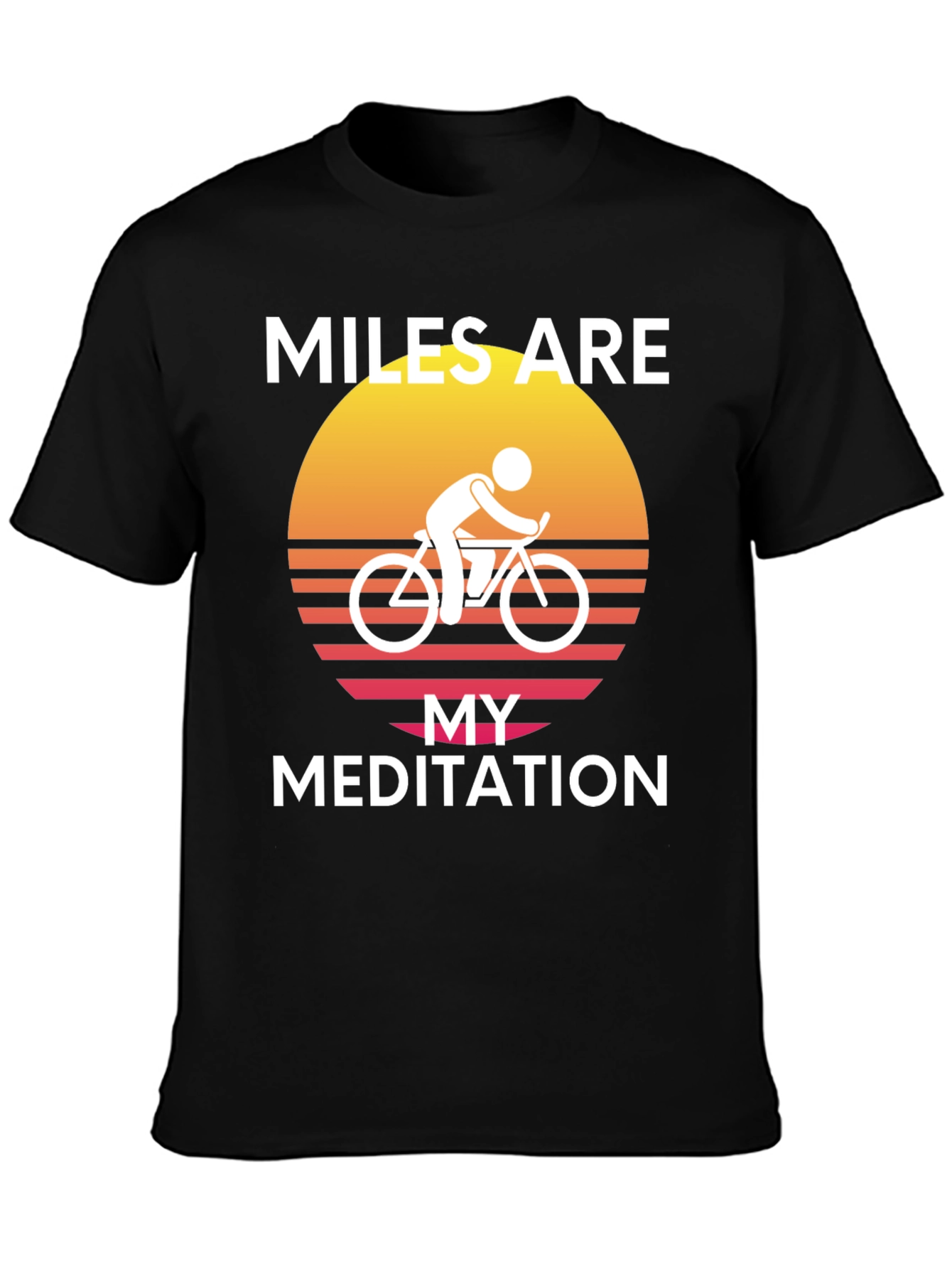 Black Miles Are My Meditation Graphic T-Shirt - Cycling view 3