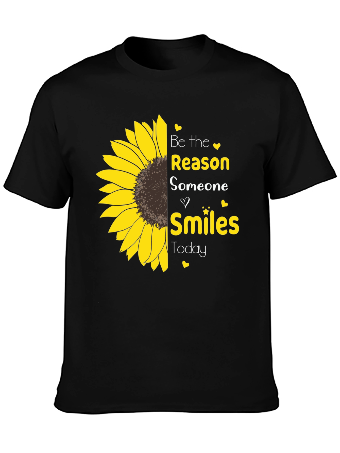 Black Sunflower Smiles Graphic Tee - Spread Joy view 3