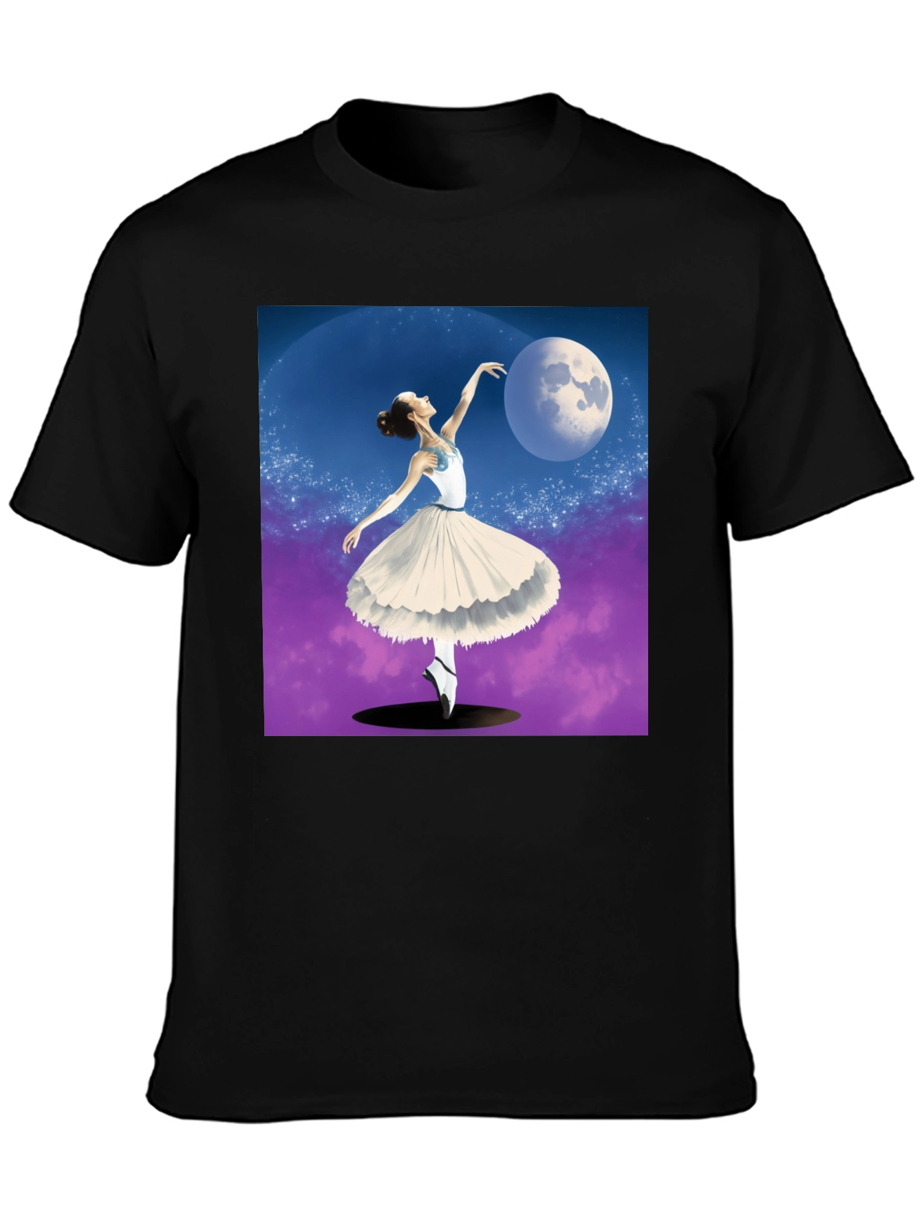 Black Ballerina Moon Dance Graphic Tee - Black view 3