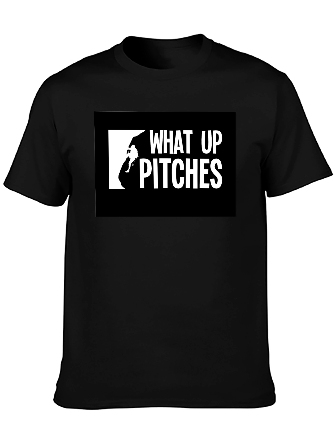 Black What Up Pitches Black Graphic Tee view 3