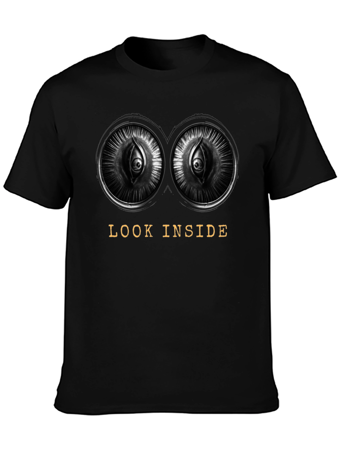 Black Look Inside Graphic Tee - Unique Eye Design view 3