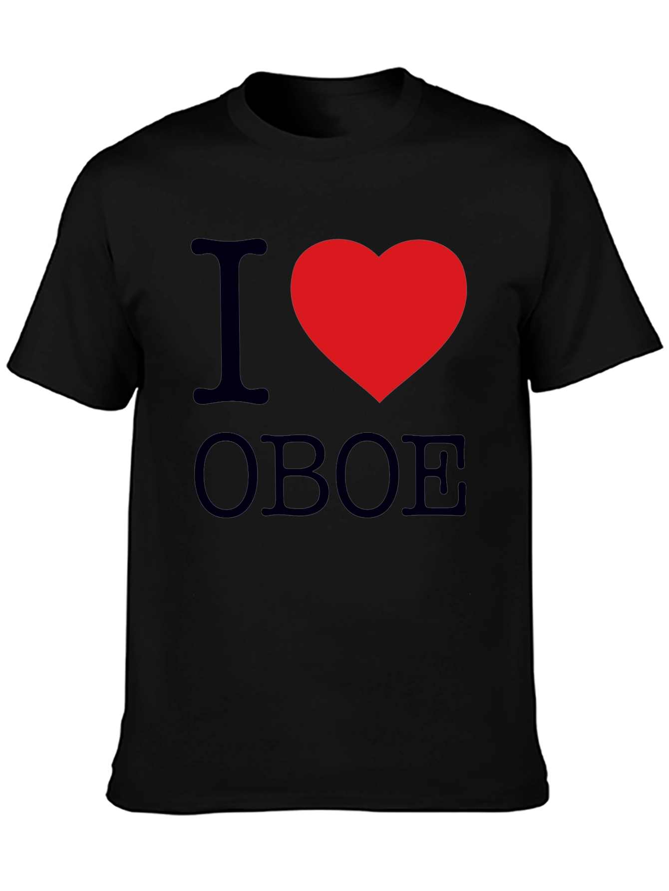 Black I Heart Oboe Black T-Shirt view 3