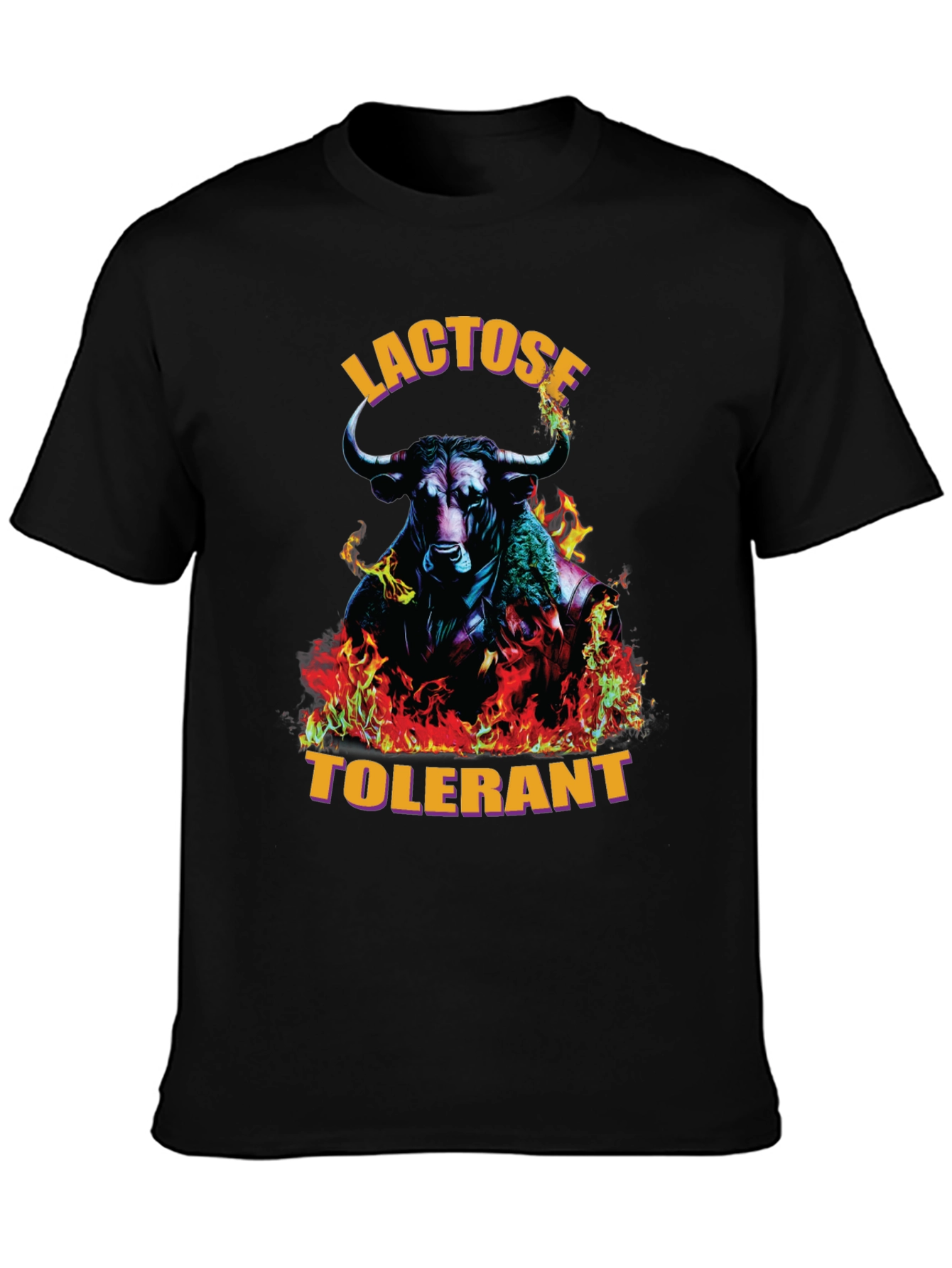 Black Lactose Tolerant Bull Graphic Tee view 3