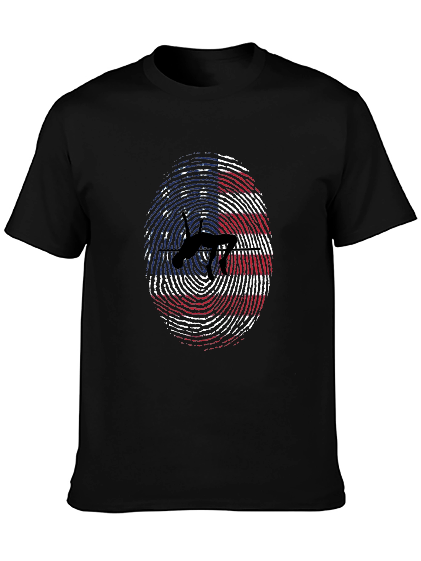 Black American High Jump Fingerprint T-Shirt view 3