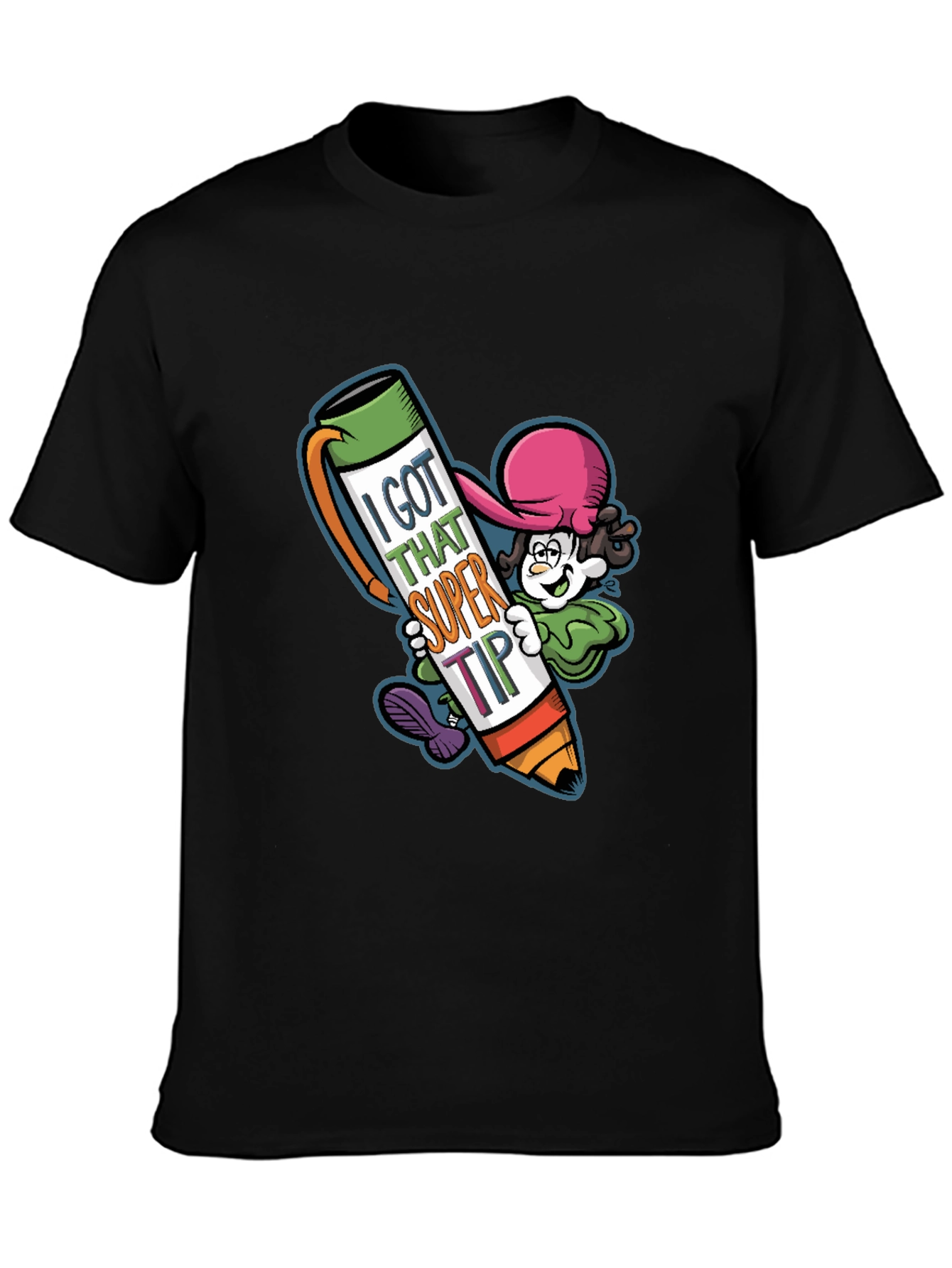Black I Got That Super Tip Graphic Tee - Novelty T-Shirt view 3