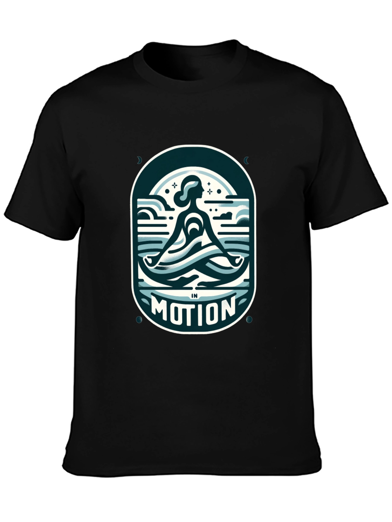 Black Motion Graphic Tee - Yoga, Meditation view 3