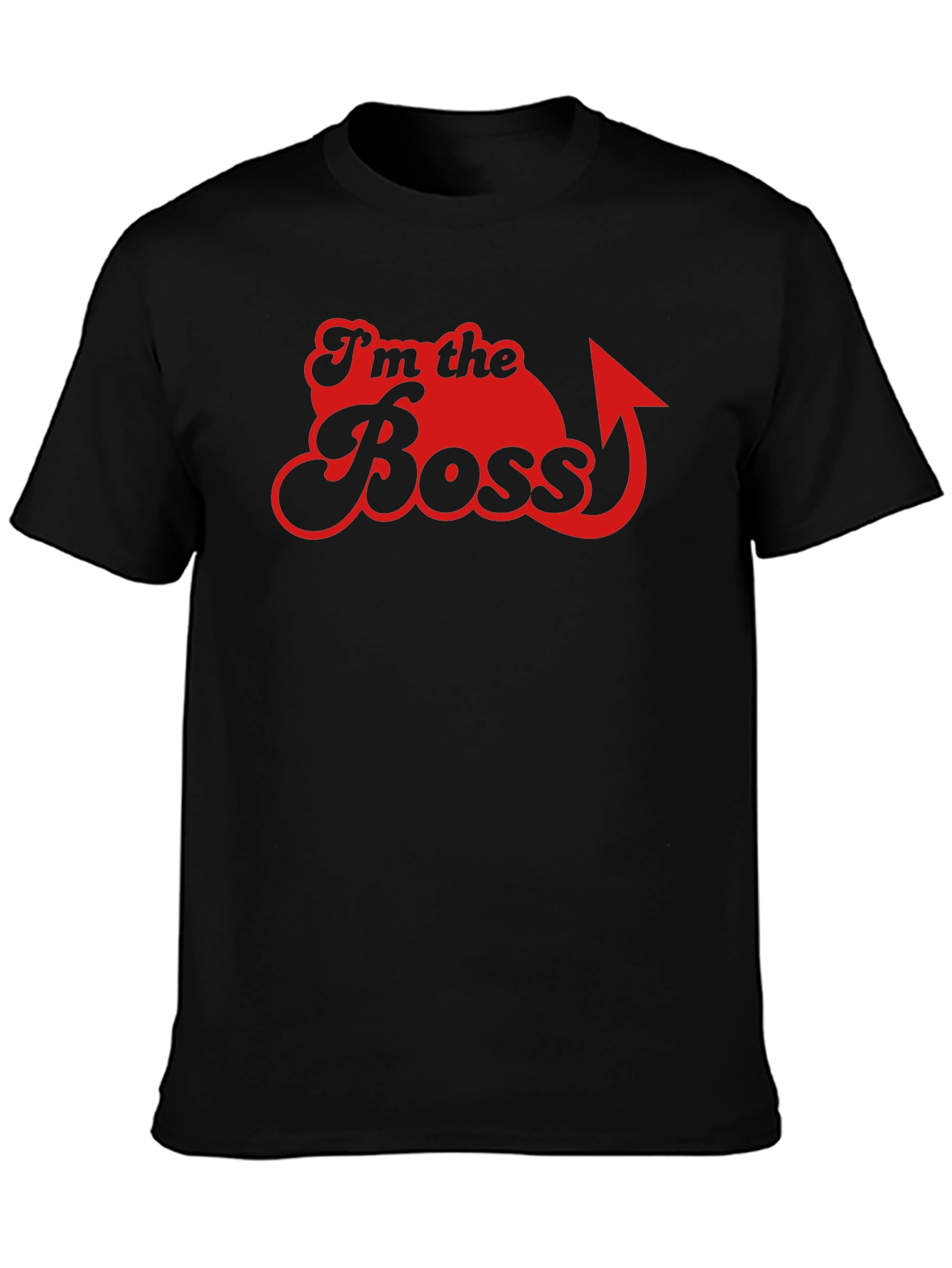 Black I'm the Boss Graphic Tee - Funny Slogan T-Shirt view 3