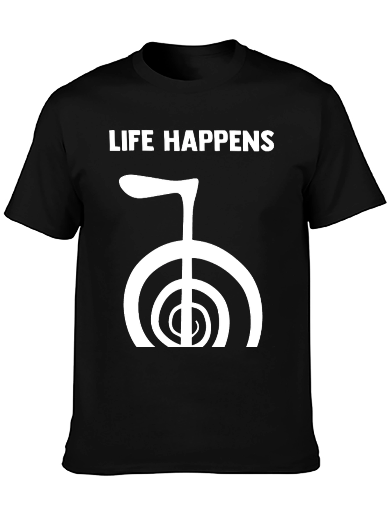 Life Happens Reiki Symbol Black T-Shirt - 3