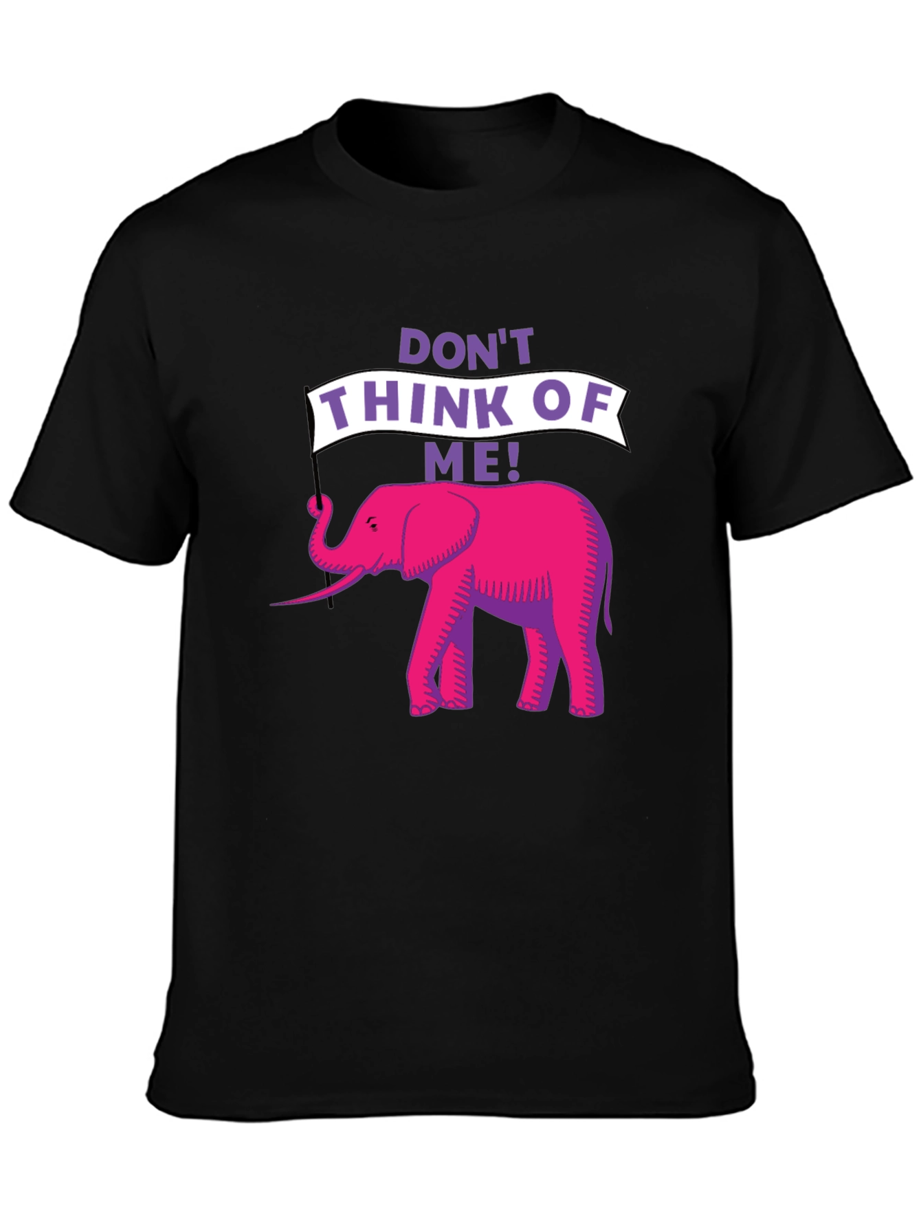 Black Don't Think of Me! Elephant Graphic Tee view 3