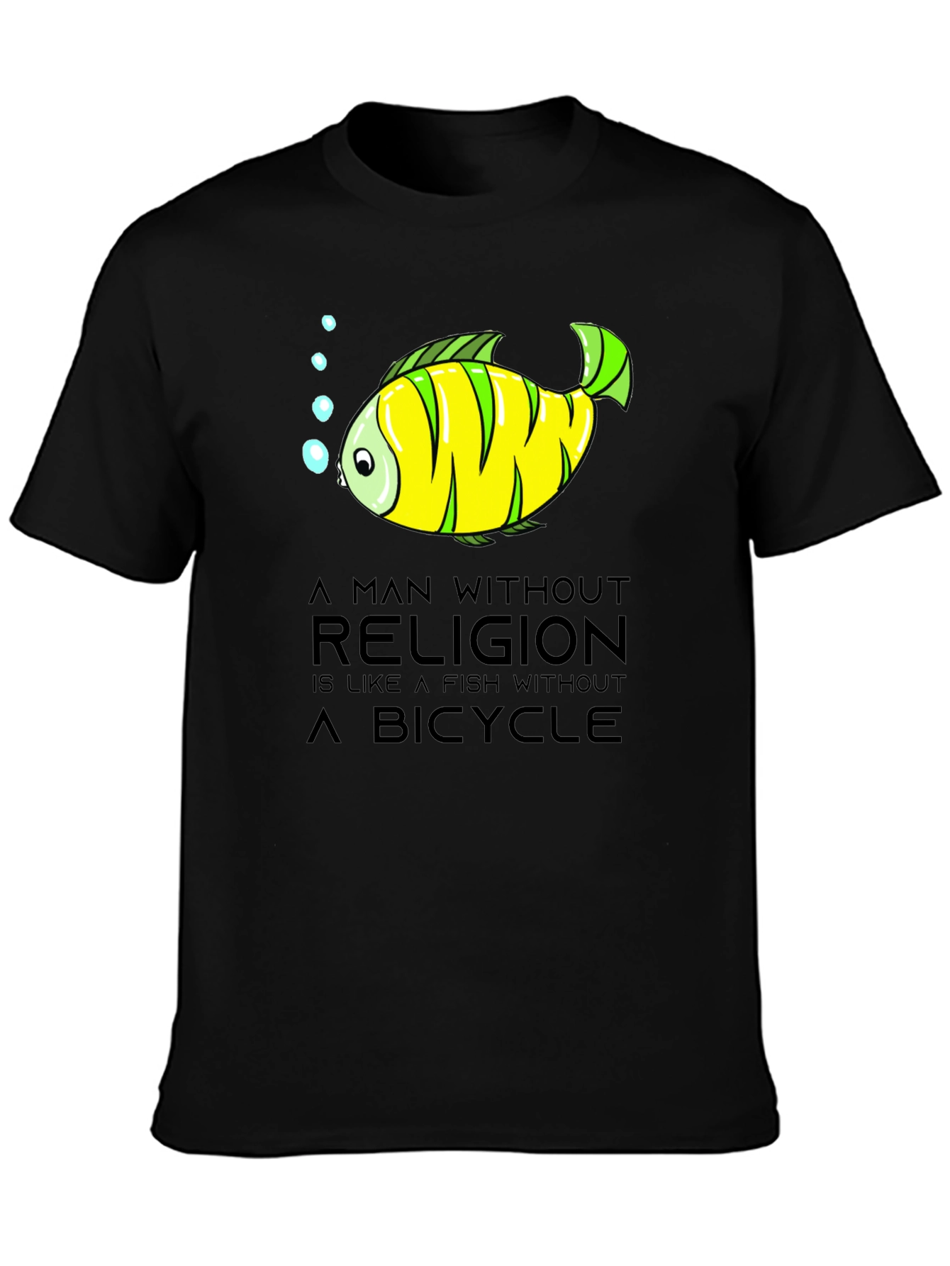 Black A Man Without Religion T-Shirt view 3