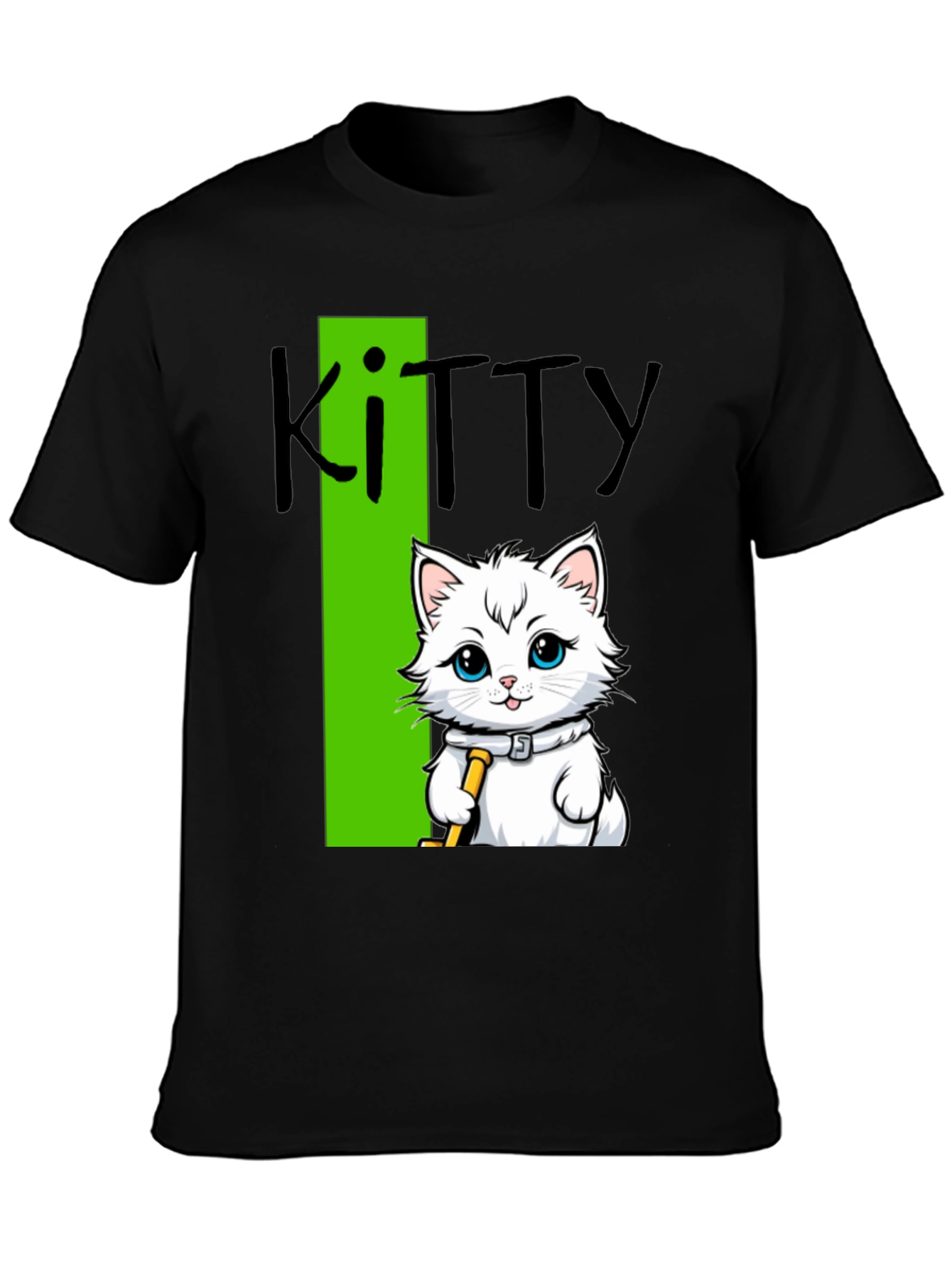 Black Kitty Cat T-Shirt - Fun Novelty Tee view 3