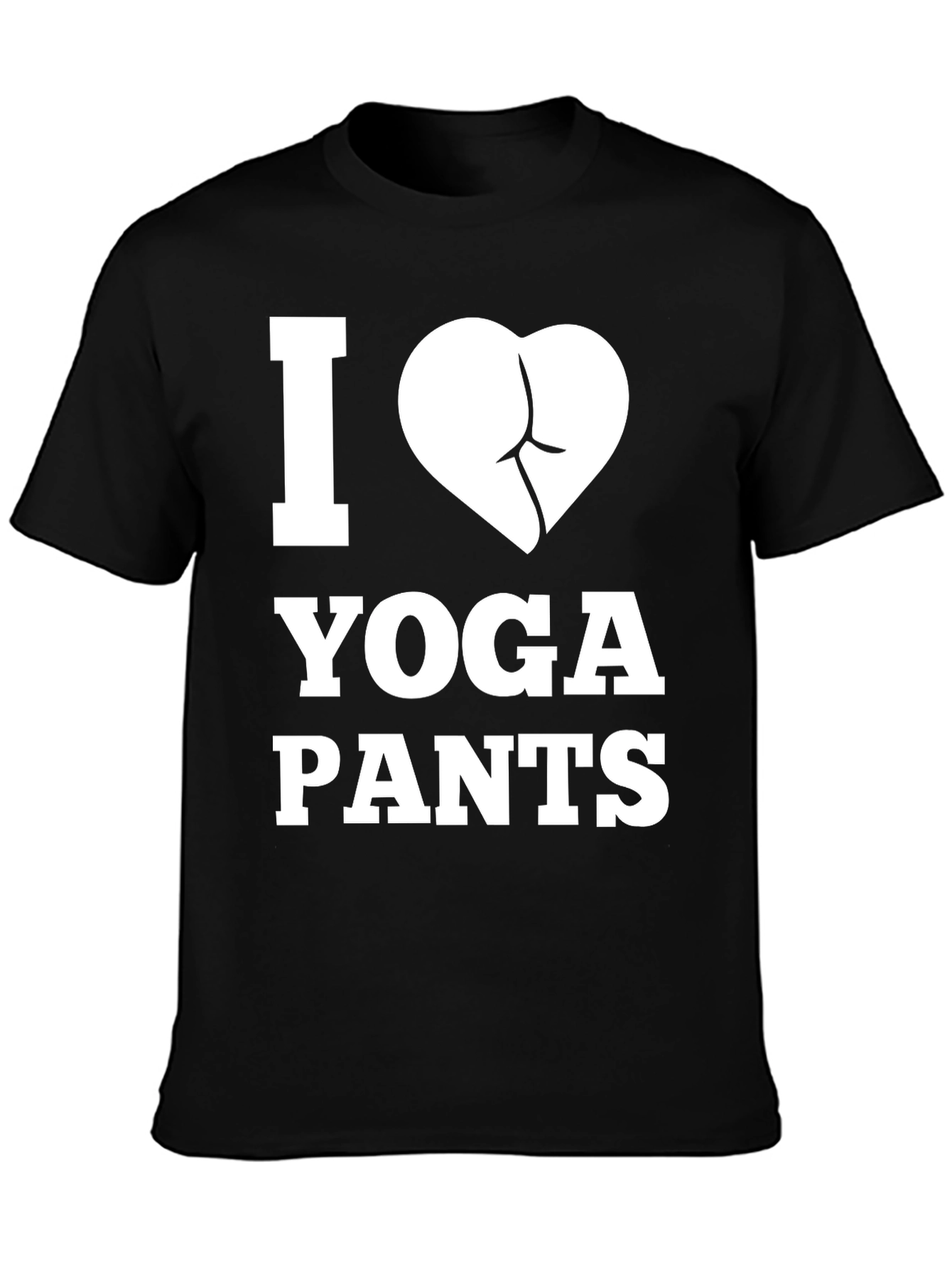 Black I Love Yoga Pants T-Shirt - Funny Graphic Tee view 3
