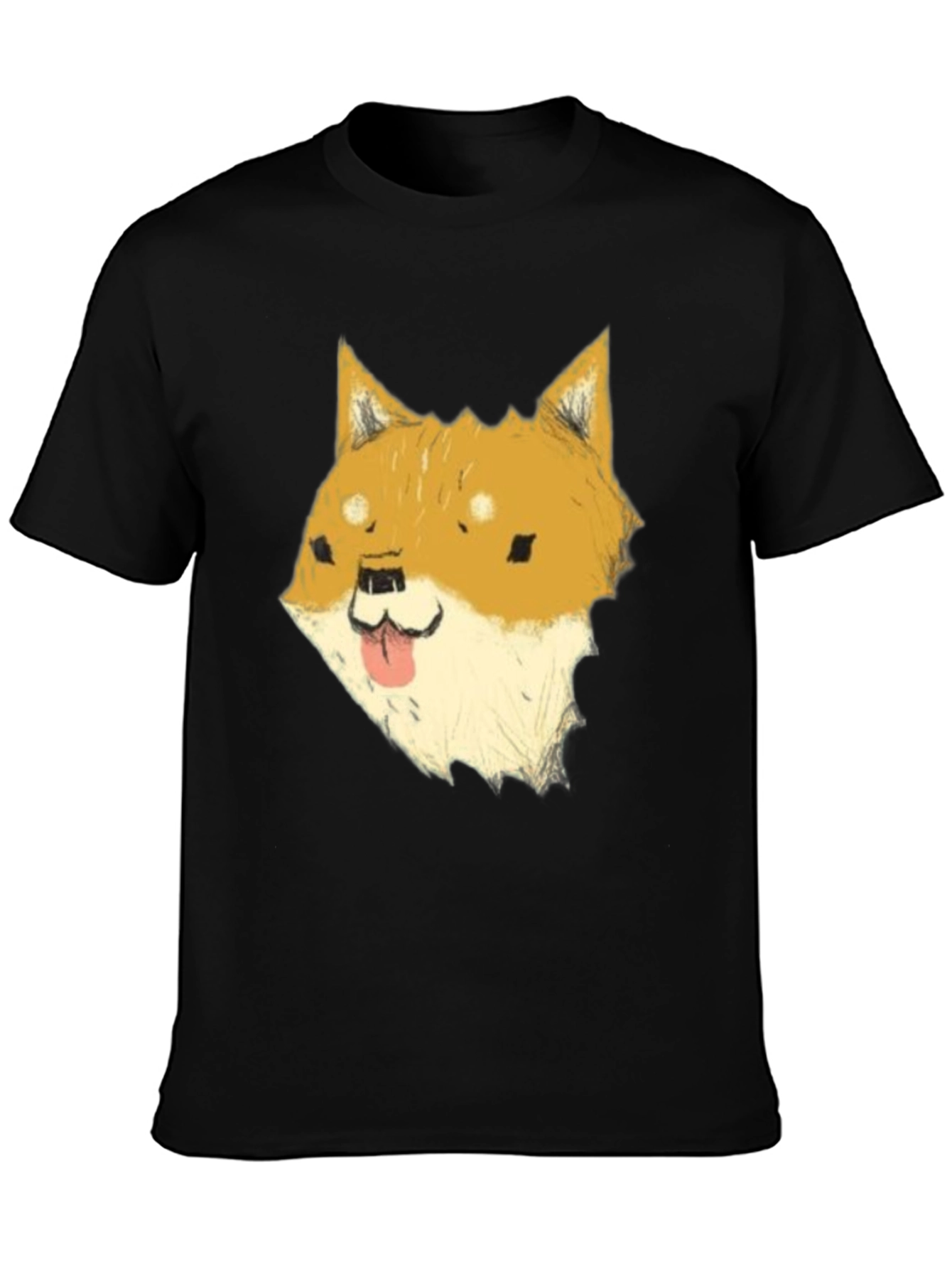 Black Dog Meme Graphic Tee - Black Cotton T-Shirt view 3
