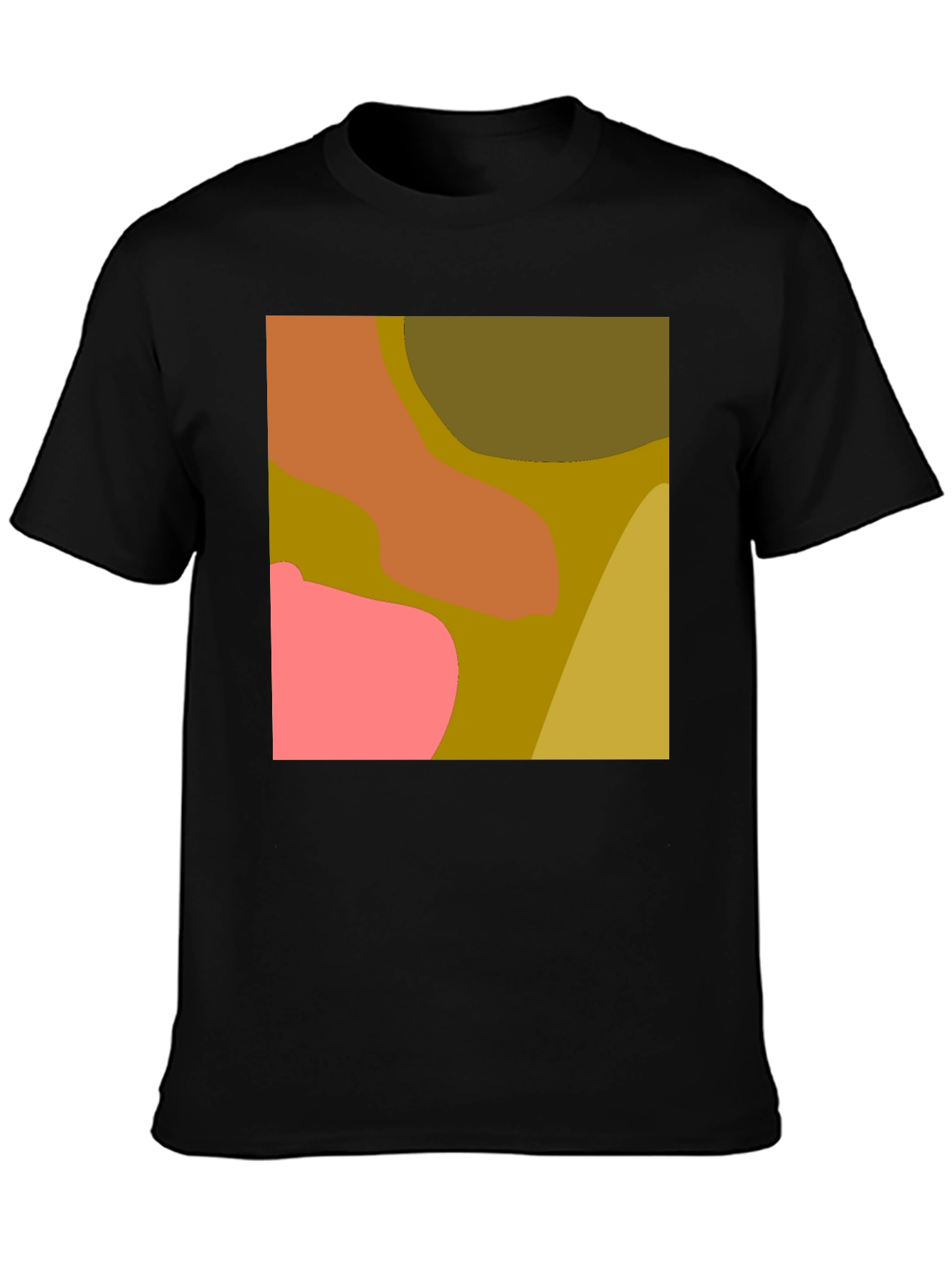 Black Abstract Color Block Graphic Tee view 3