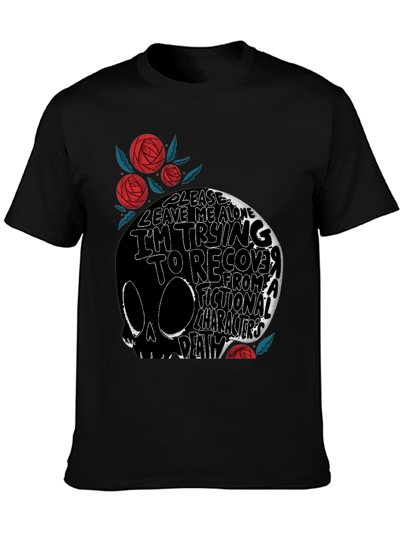 Black Skull Graphic T-Shirt: Fictional Character Death view 3