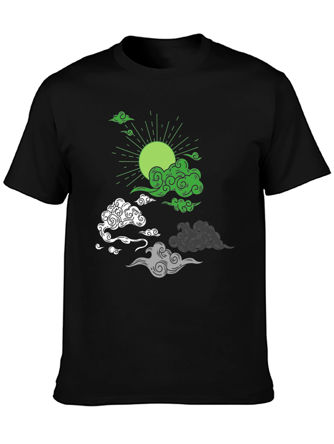 Black Cloud Sun Graphic Tee - Unique Design view 3