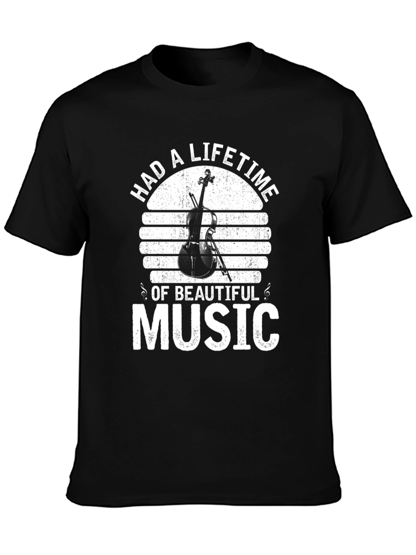 Black Lifetime of Beautiful Music T-Shirt view 3