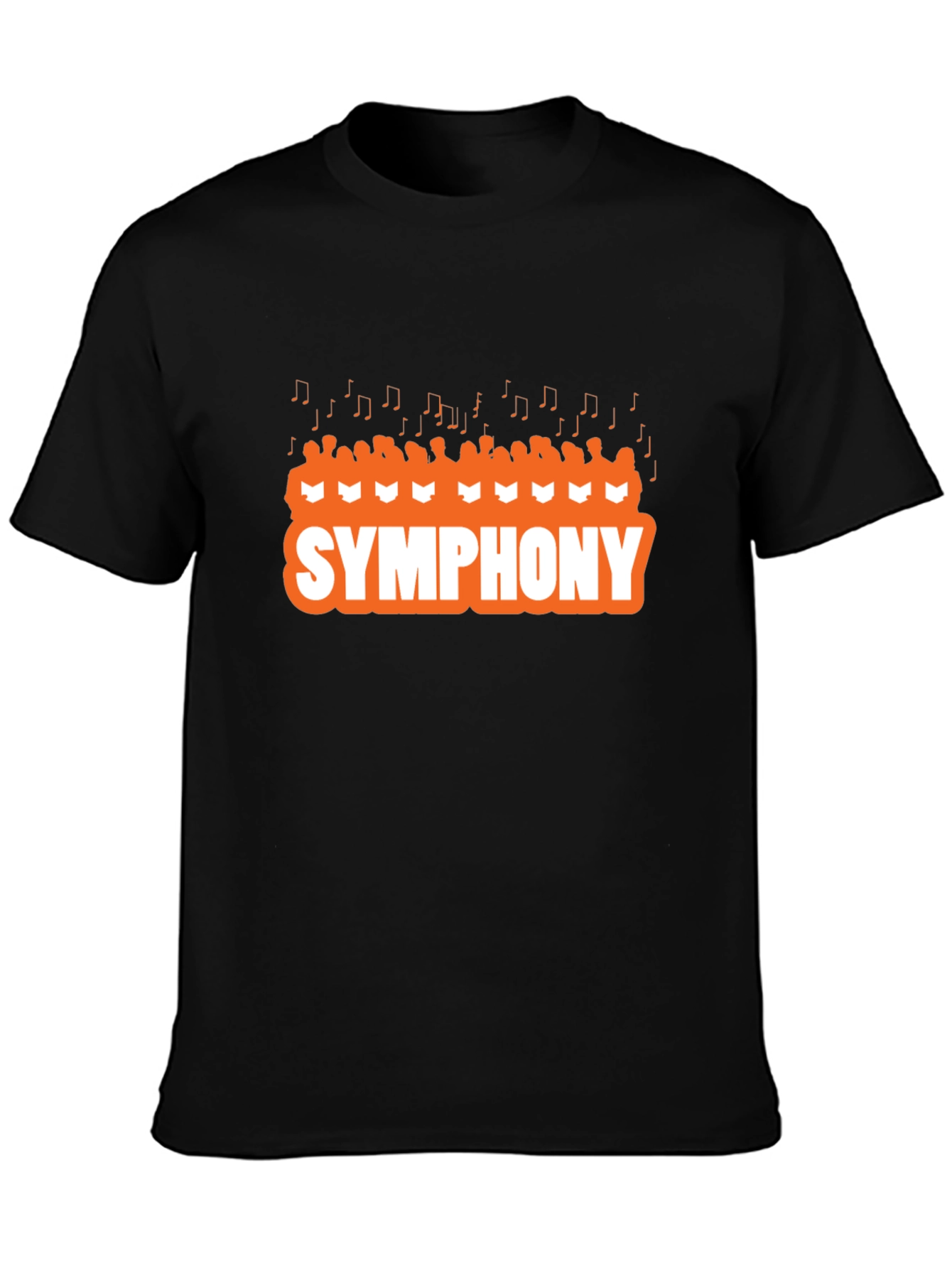 Black Symphony T-Shirt, Musical Note Tee view 3