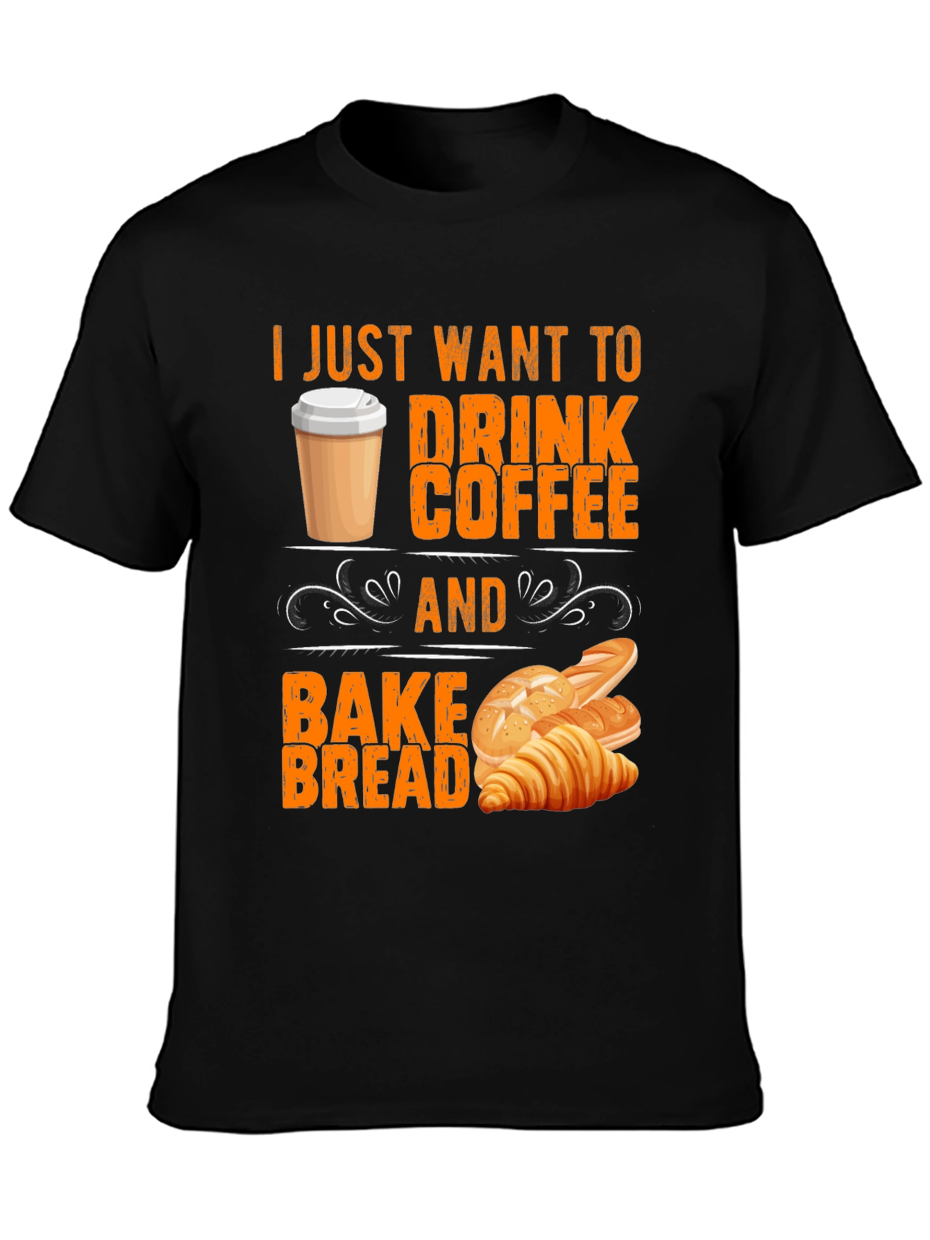 Black Coffee and Bake Bread T-Shirt view 3