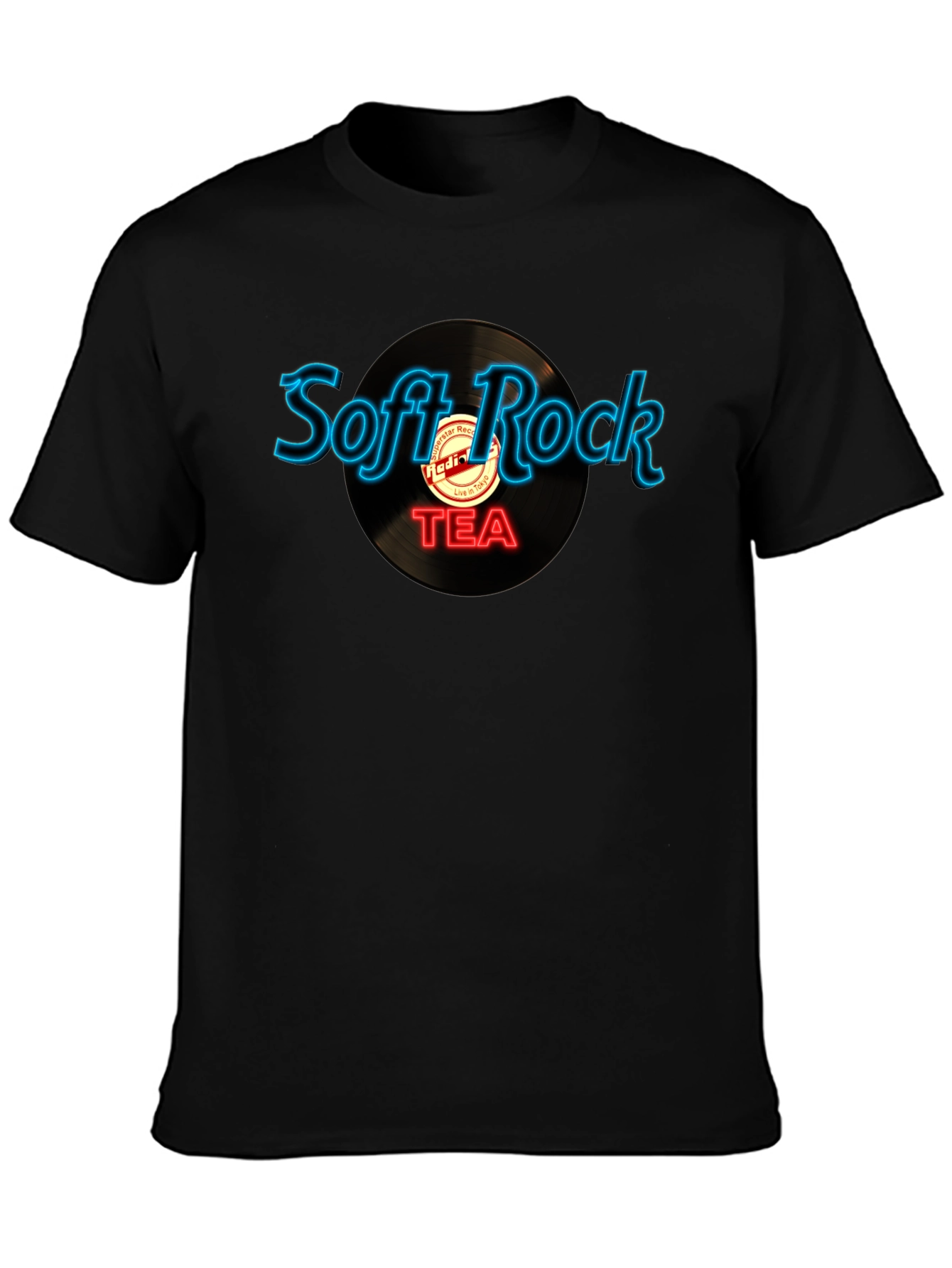 Black Soft Rock TEA Graphic T-Shirt view 3