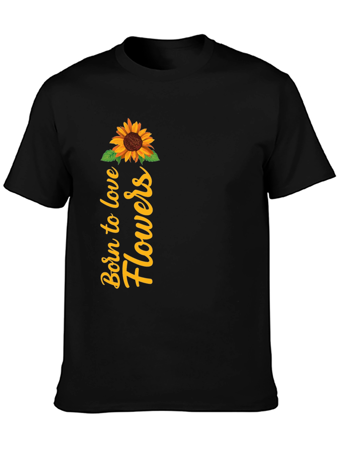 Black Born to Love Flowers Graphic Tee view 3