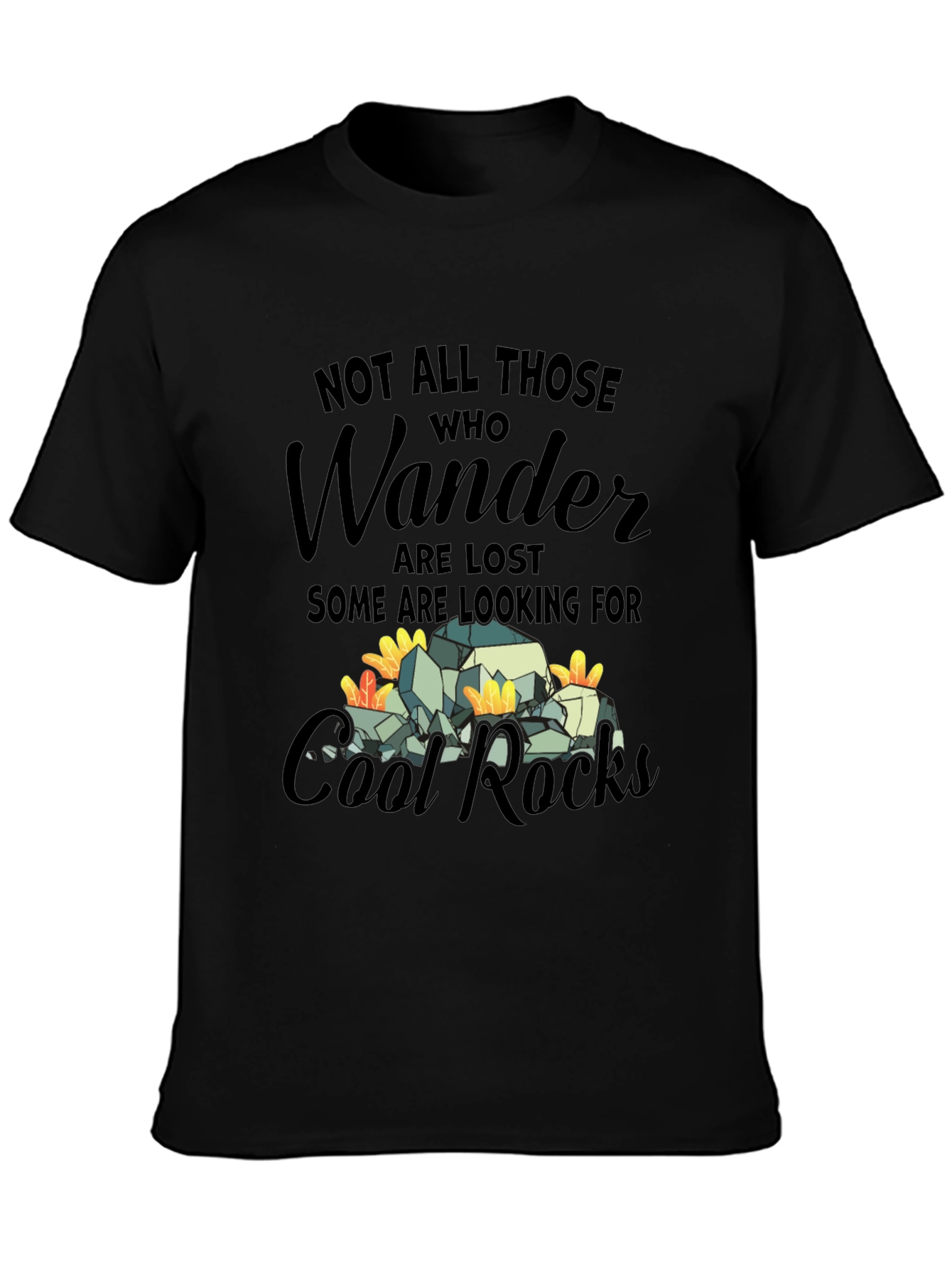 Black Wander Cool Rocks Graphic Tee view 3