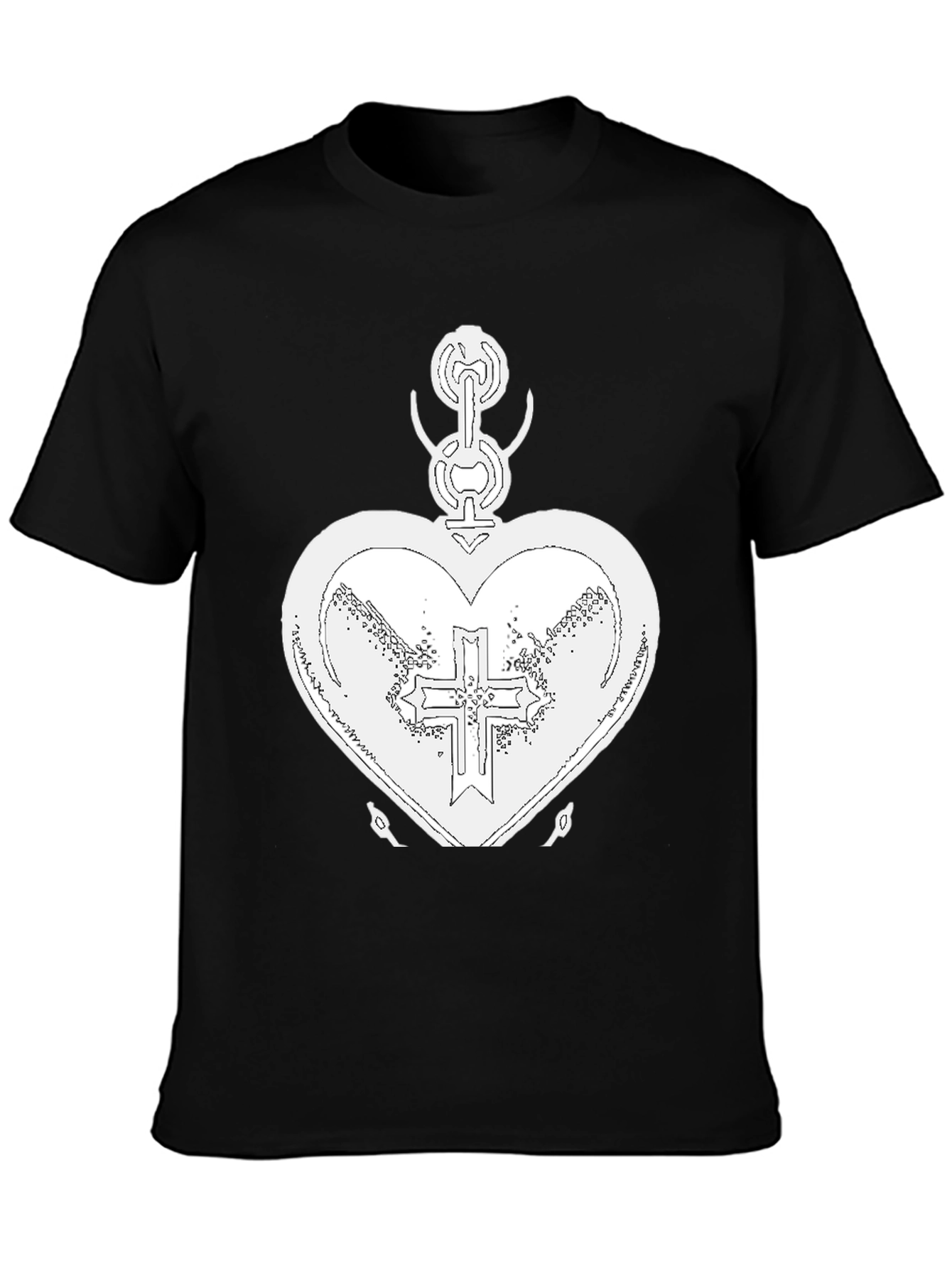 Heart and Cross Black T-Shirt - 3
