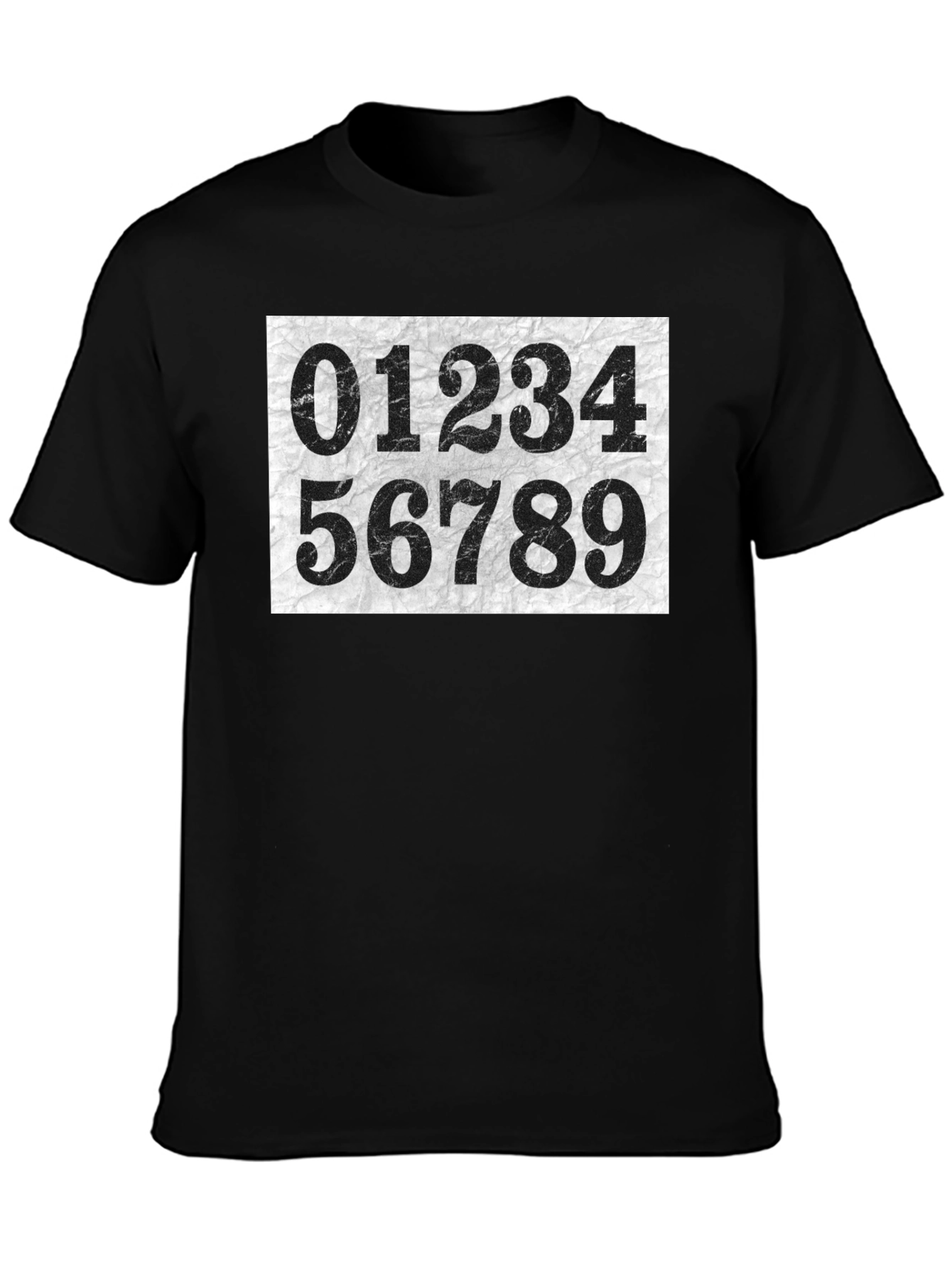 Black Number Print Crew Neck Short Sleeve T-Shirt view 3