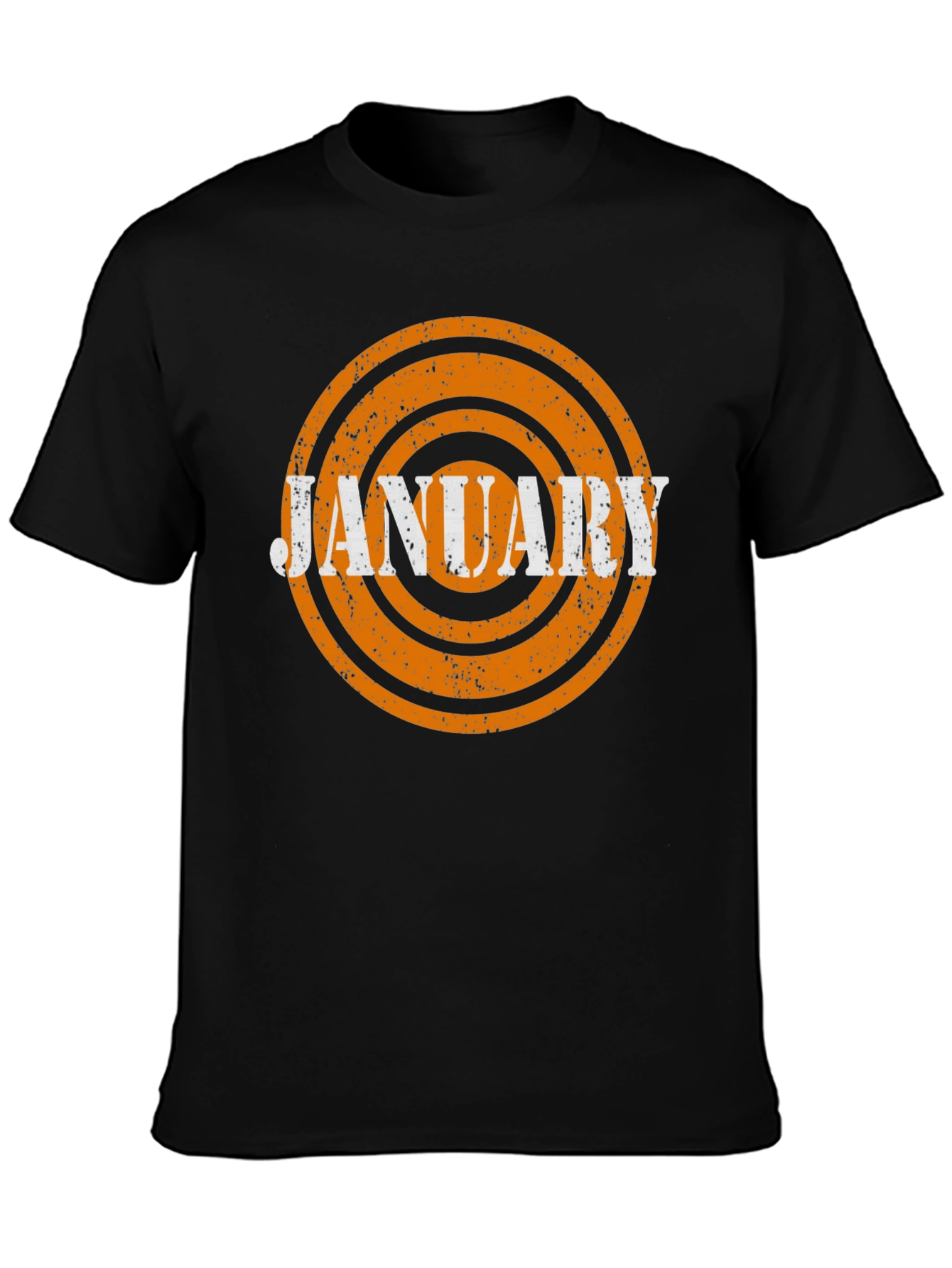 Black January Month Retro T-Shirt - Black view 3