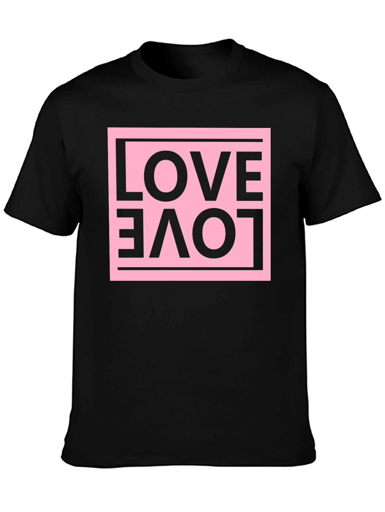 Black Love Graphic Tee - Upside Down Design view 3