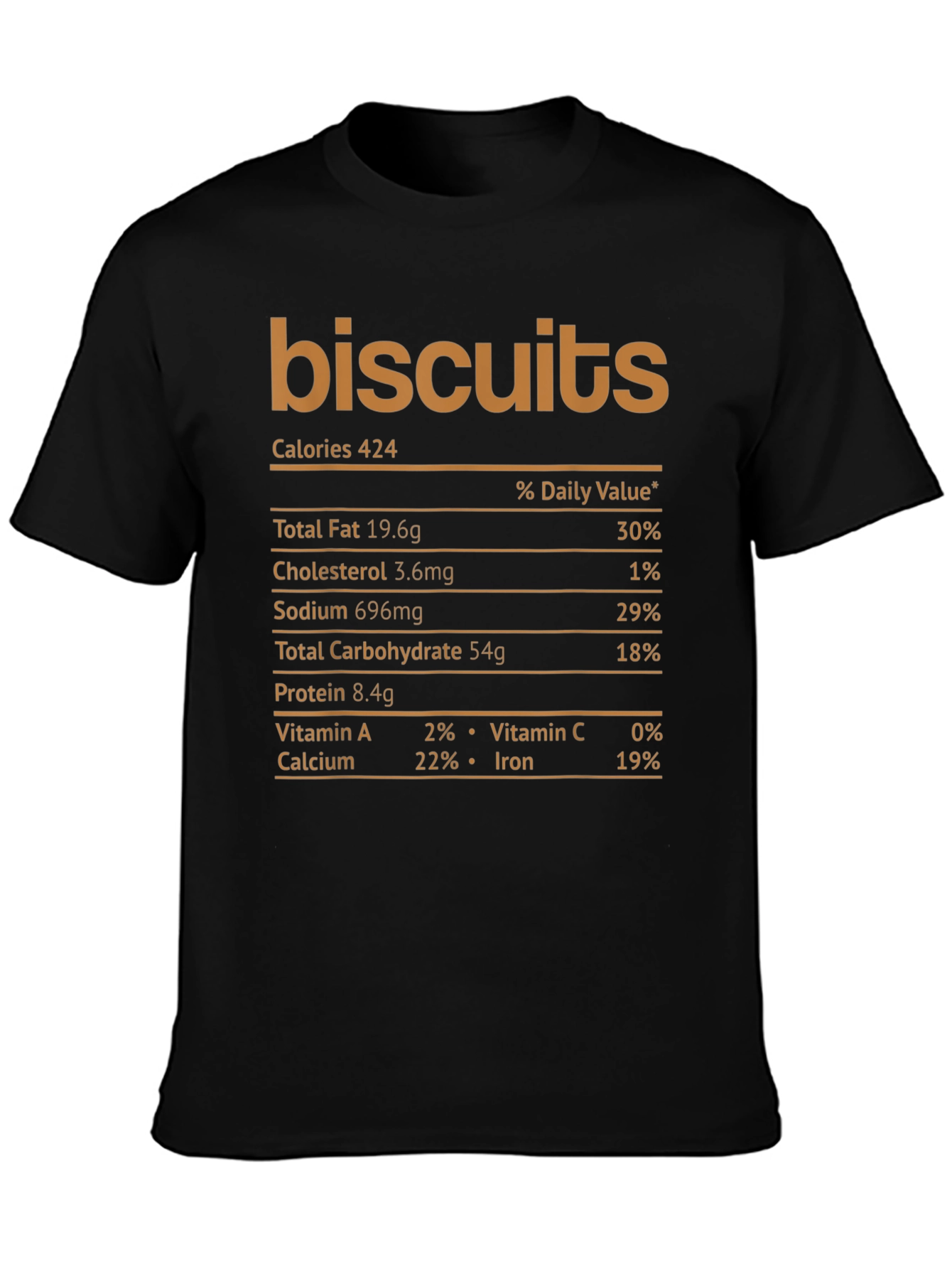 Black Biscuits Nutrition Facts Graphic Novelty T-Shirt view 3