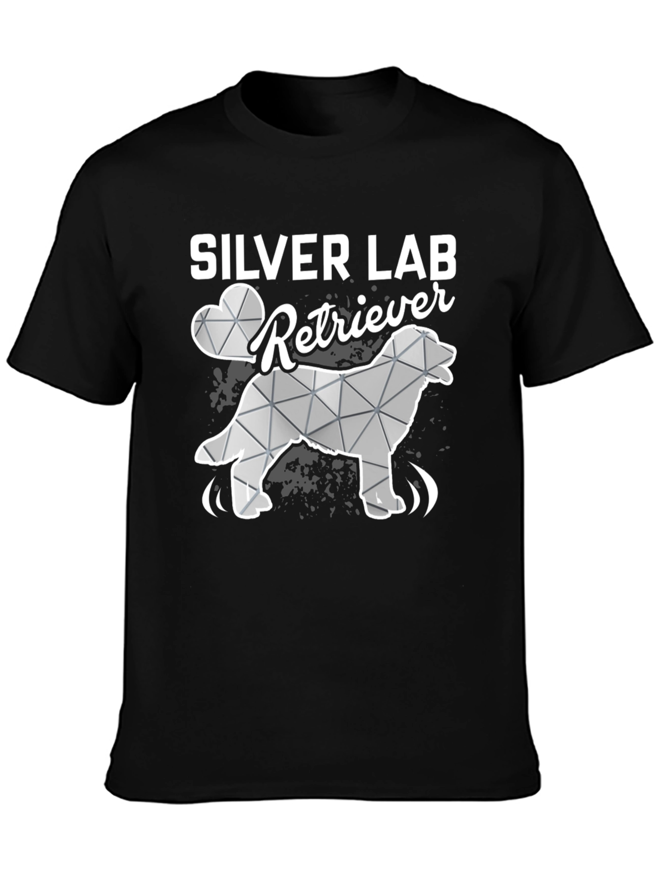 Black Silver Lab Retriever Graphic T-Shirt view 3