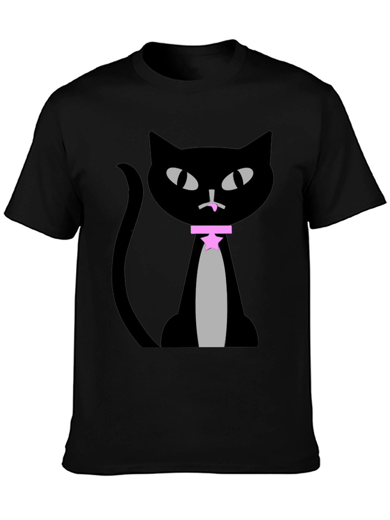 Black Cool Cat Graphic Tee view 3
