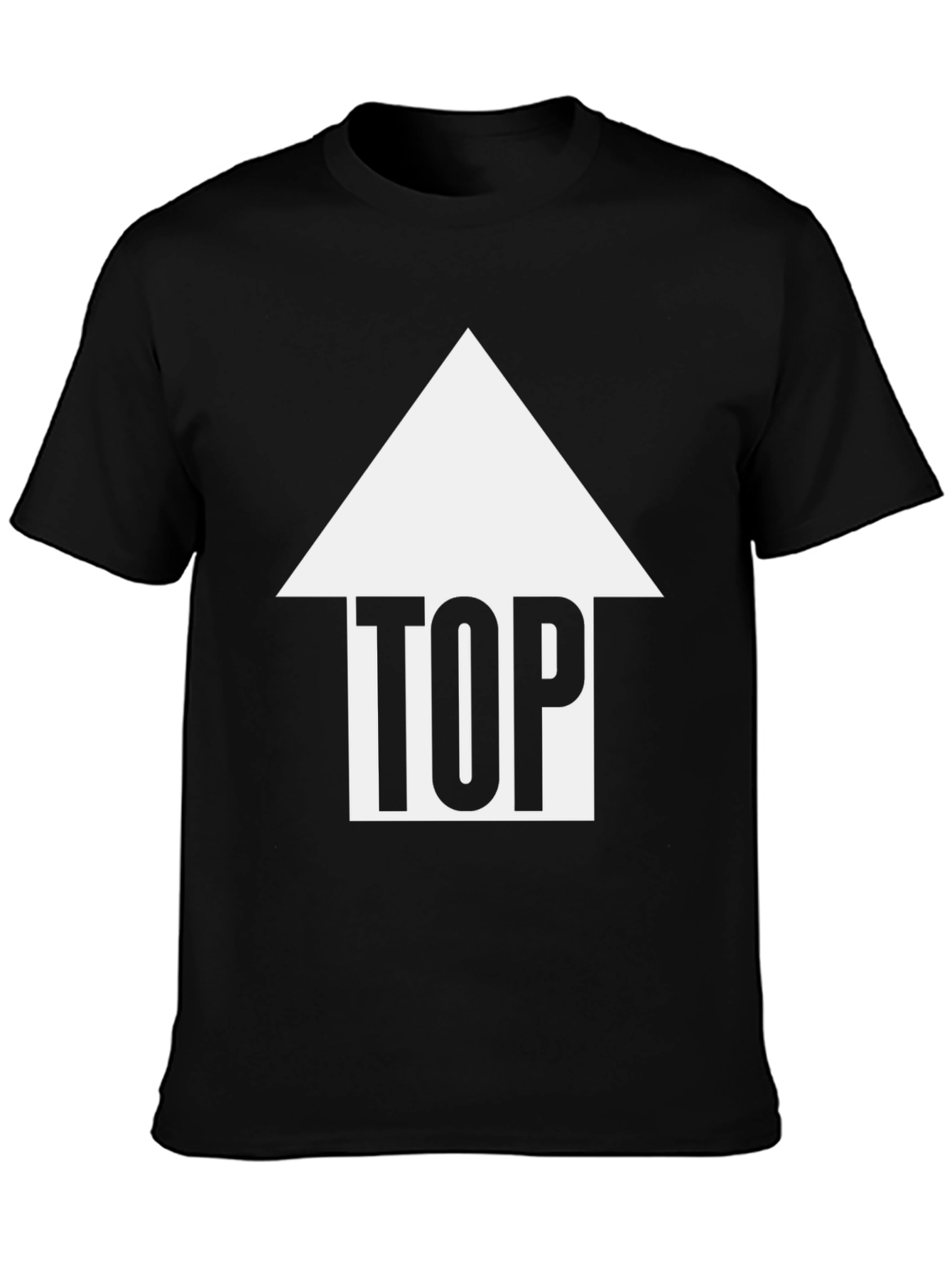 Black Top Arrow Graphic Print Tee Shirt - Black view 3