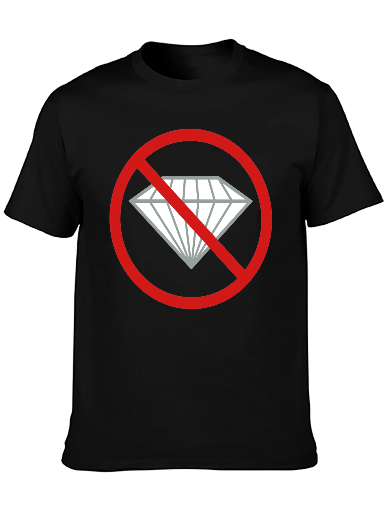 Black No Diamonds Graphic Tee - Black Cotton T-Shirt view 3