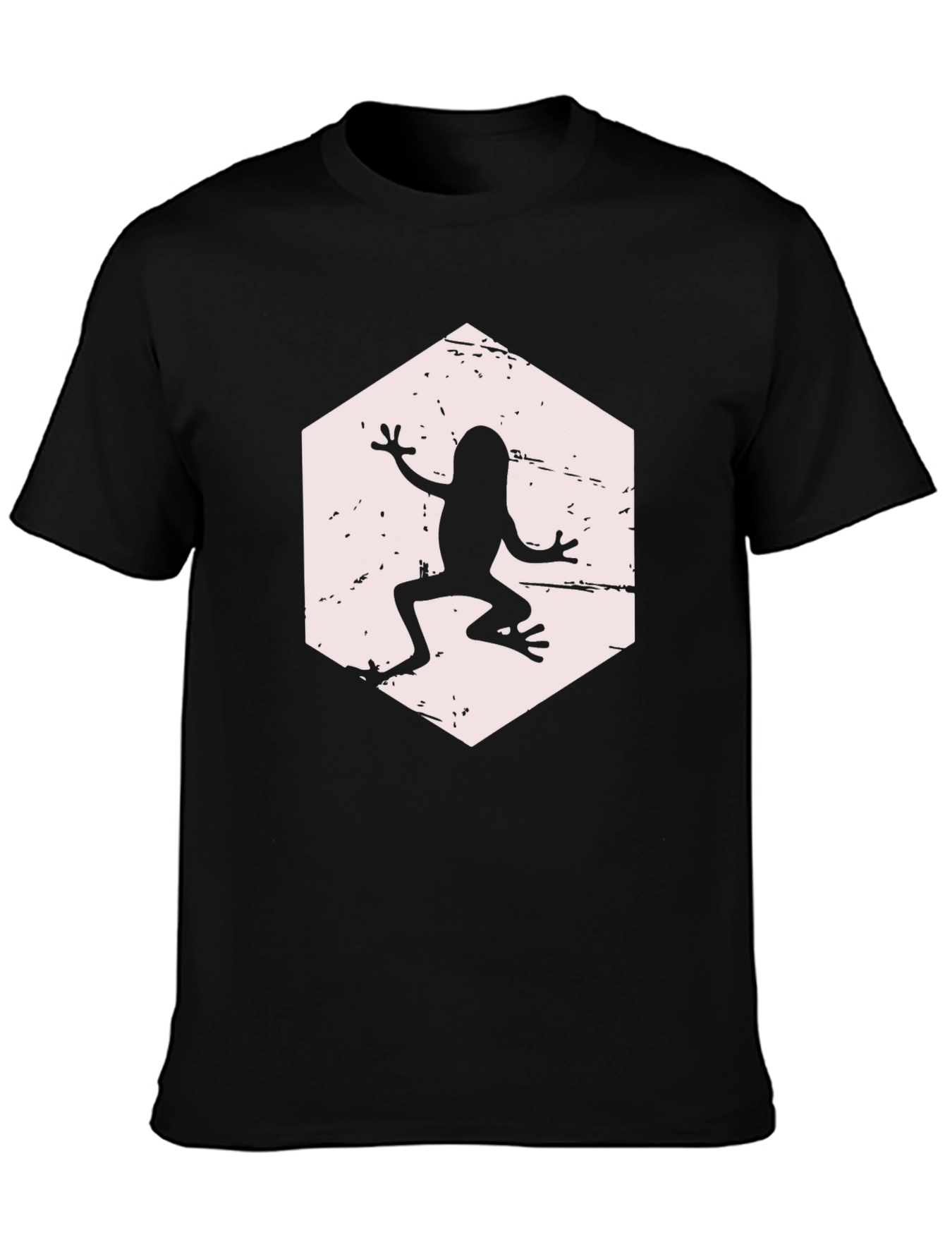 Black Frog Hexagon Graphic T-Shirt - Black view 3