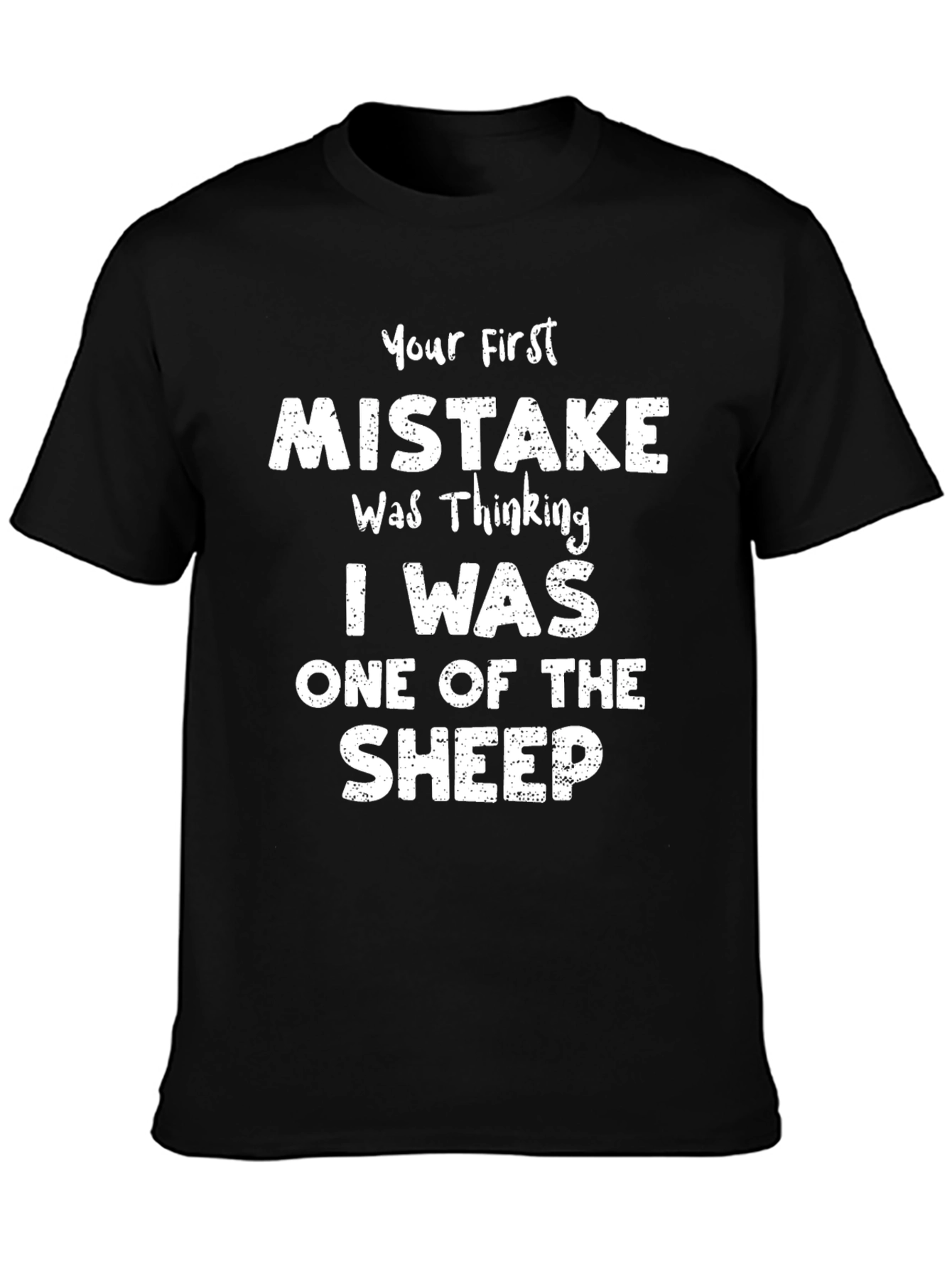 Black Mistake Sheep T-Shirt - Funny Sarcastic Tee view 3