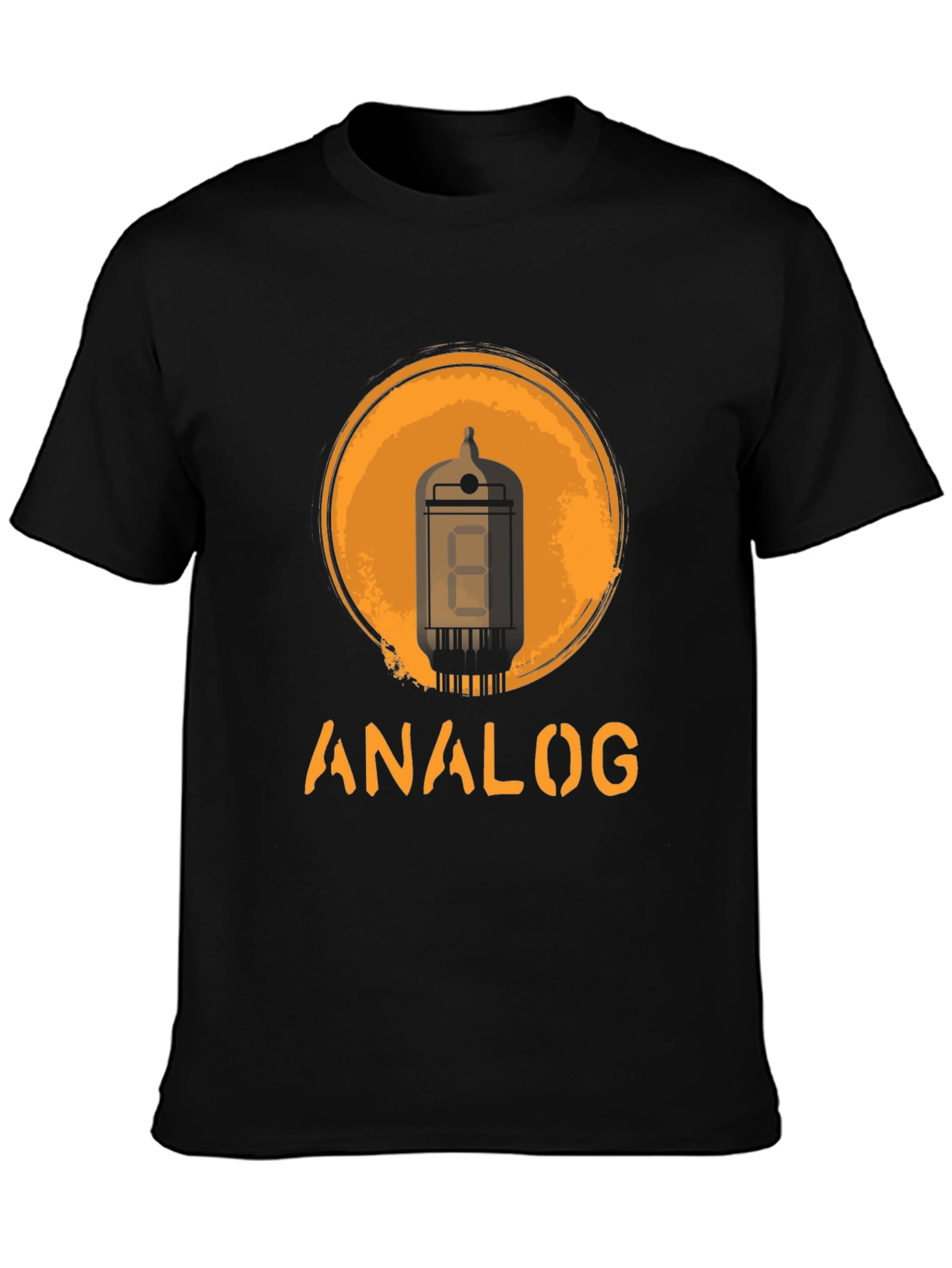 Black Analog Tube T-Shirt - Vintage Design view 3