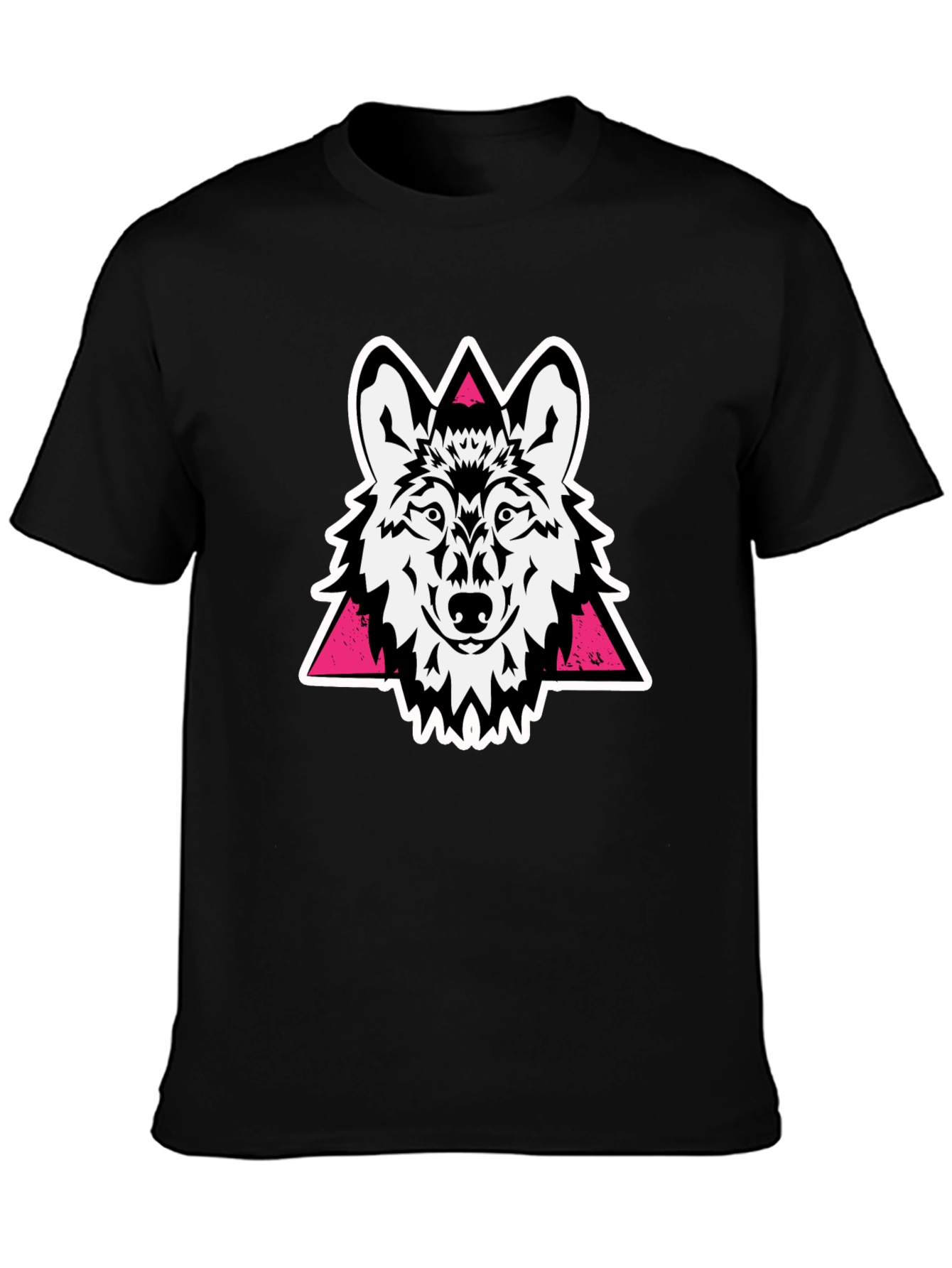 Black Wolf Graphic Tee - Black Cotton Blend view 3