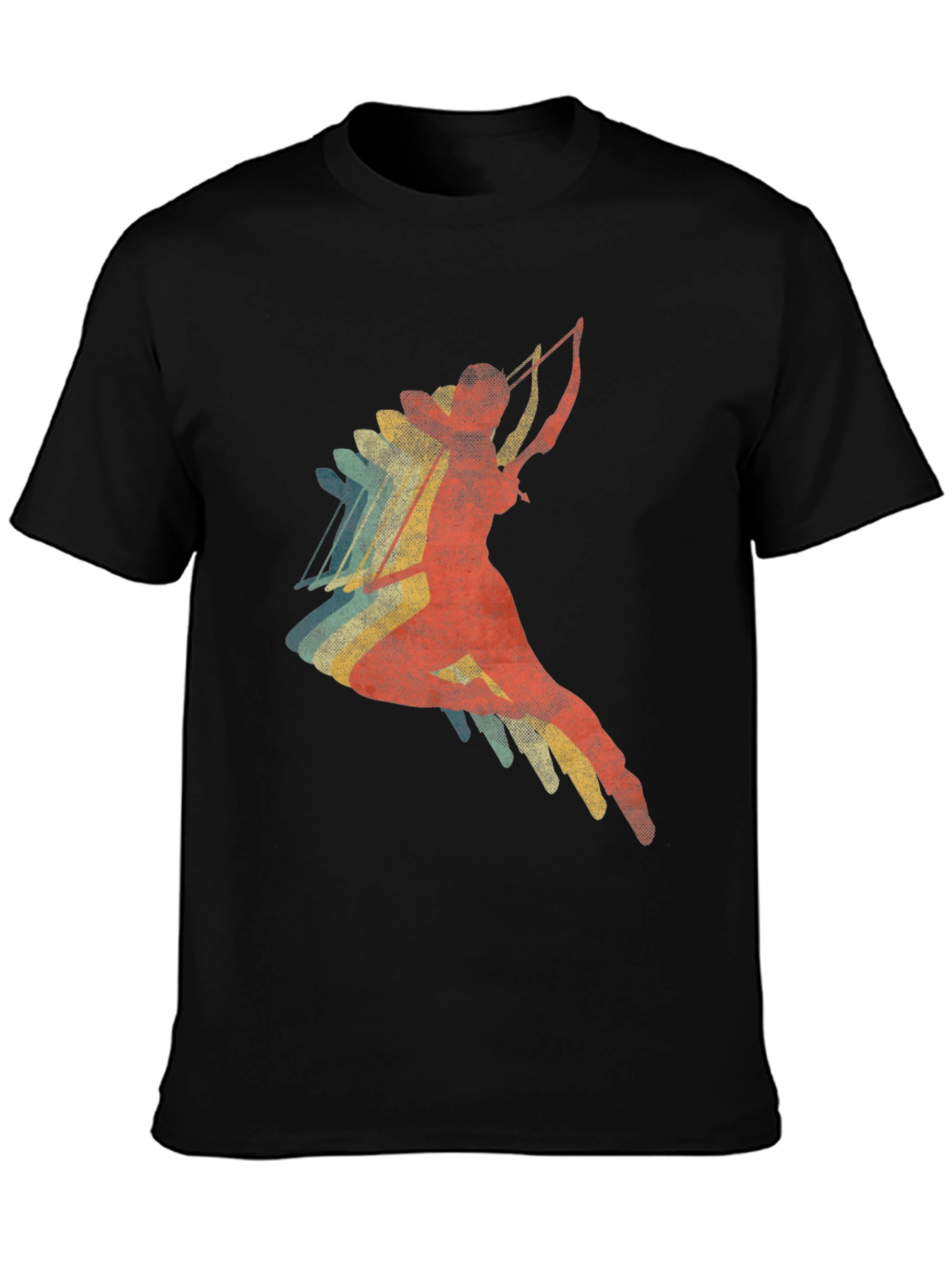 Black Retro Archer T-Shirt - Vintage Style Archery Tee view 3