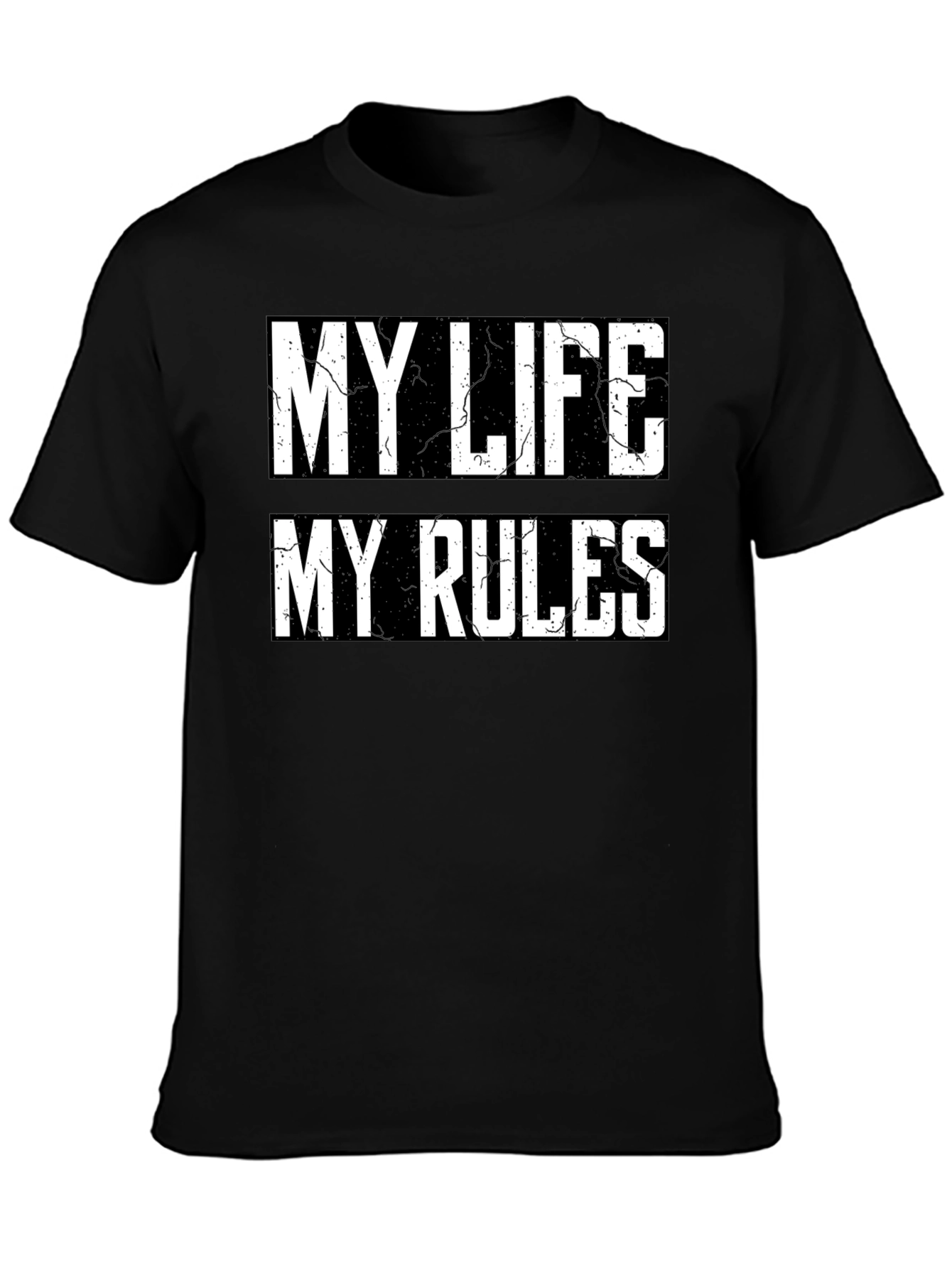 Black My Life My Rules Graphic Tee - Black view 3