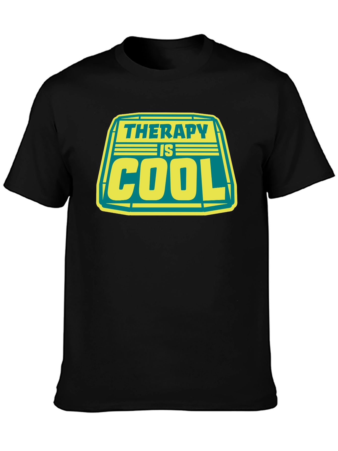Black Therapy is Cool Graphic Tee - Black view 3