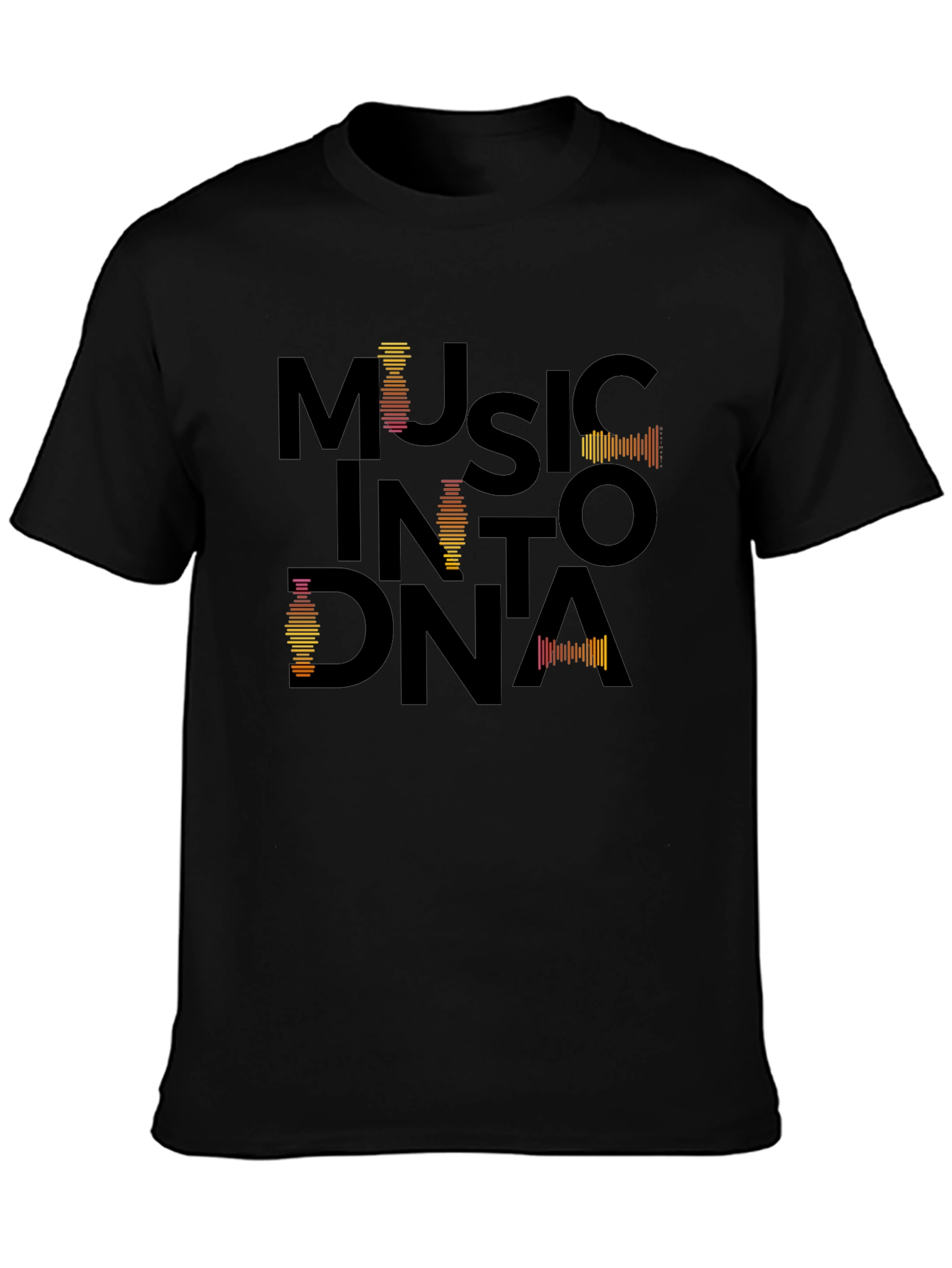Black Music Into DNA Black Graphic Tee view 3