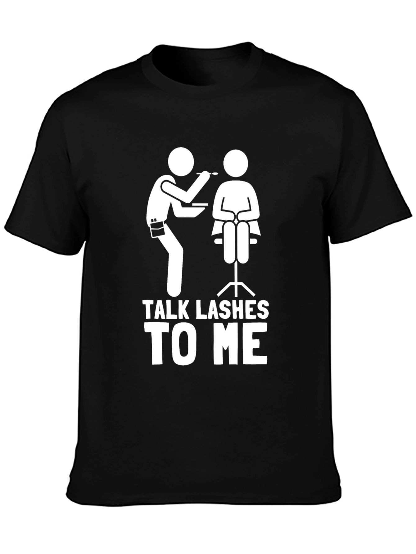 Black Talk Lashes to Me T-Shirt - Unisex Fashion Tee view 3