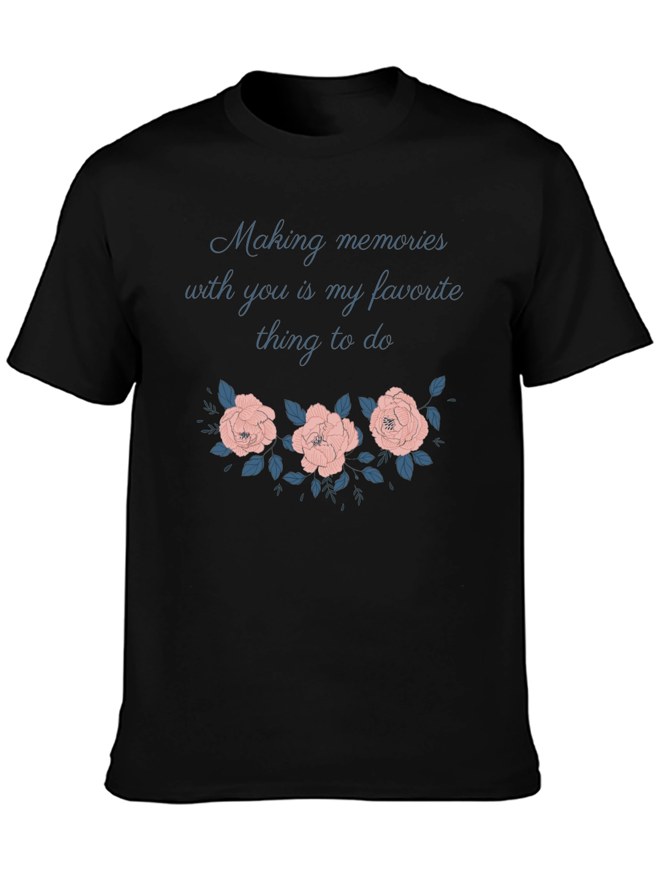 Black Making Memories Floral Graphic Tee - Unisex view 3