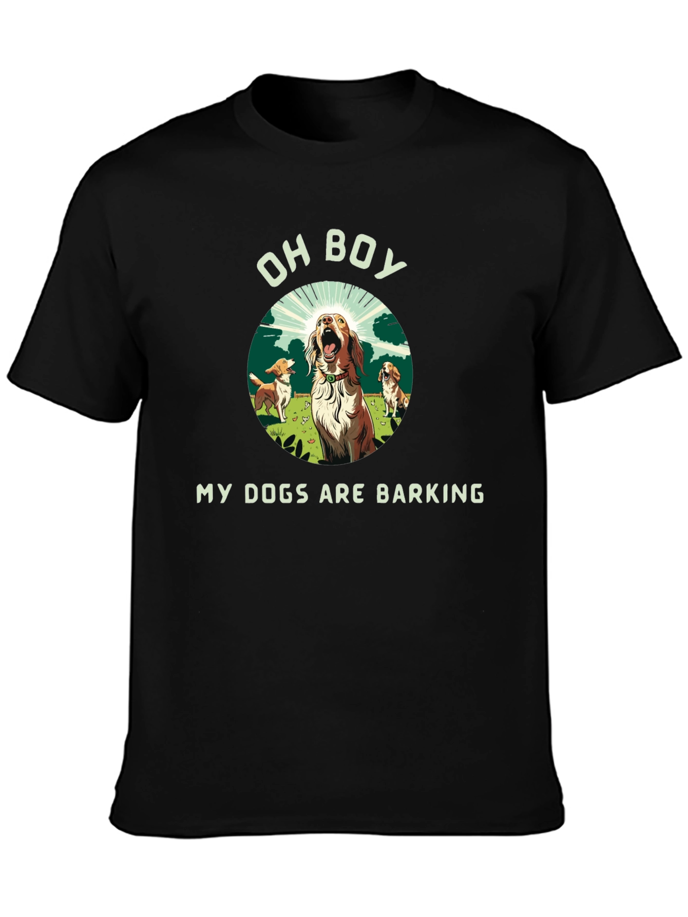 Black Funny "My Dogs Are Barking" Graphic Tee view 3