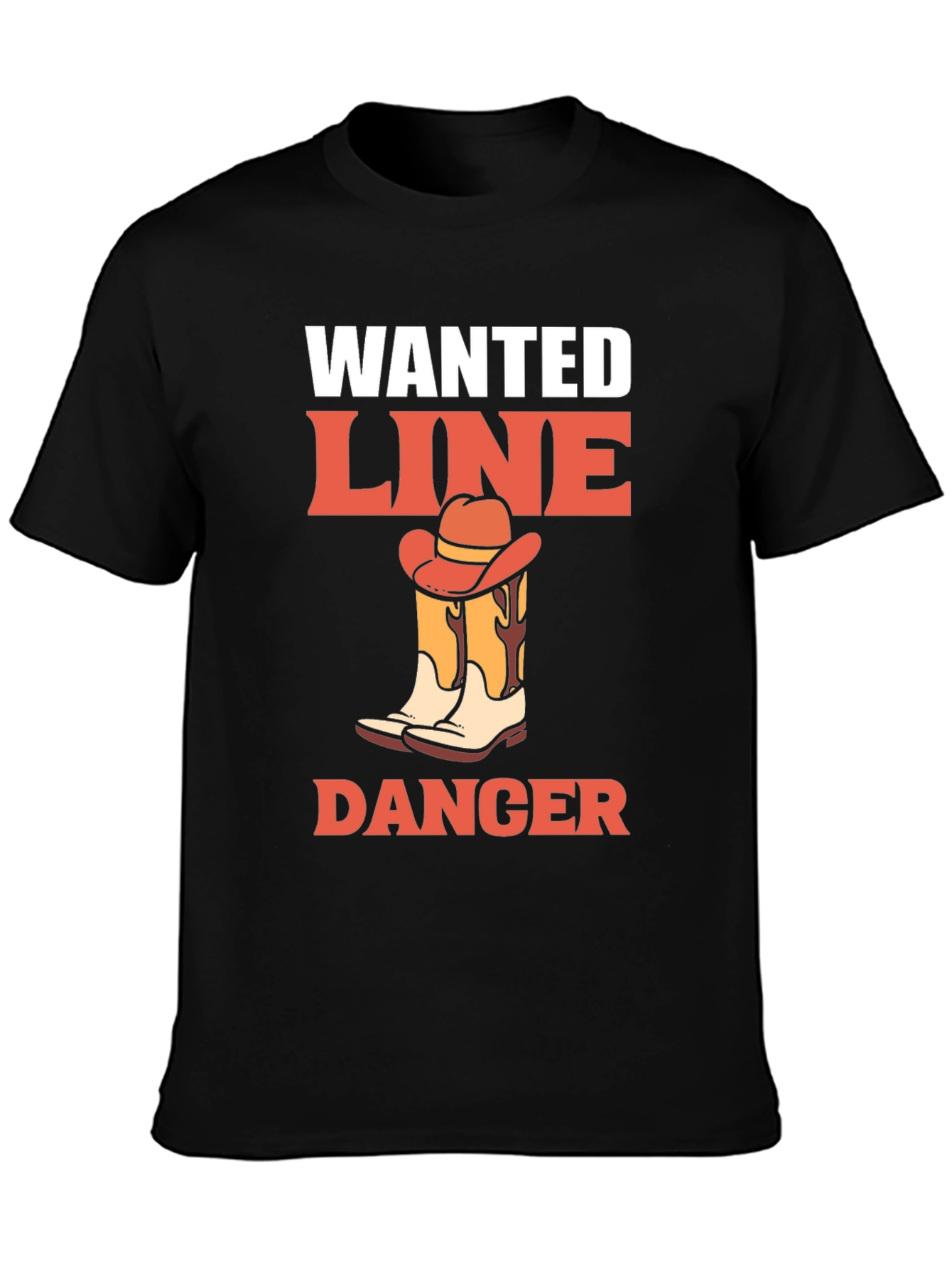 Black Wanted Line Dance Danger Graphic Tee view 3