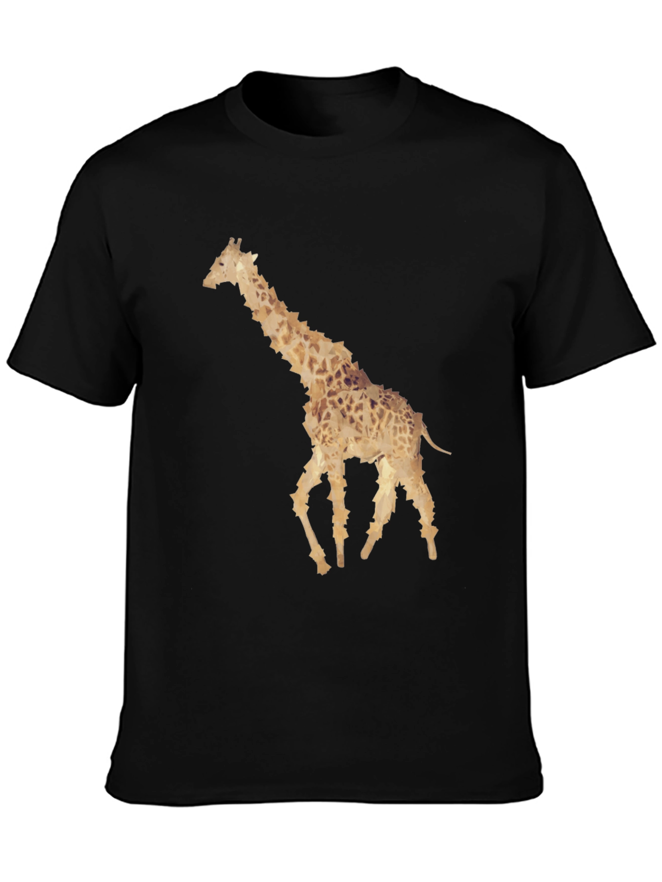 Black Giraffe Graphic Print Black T-Shirt view 3