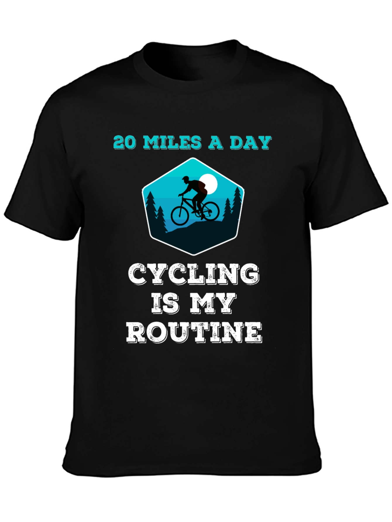 Black Cycling is My Routine - Graphic T-Shirt view 3