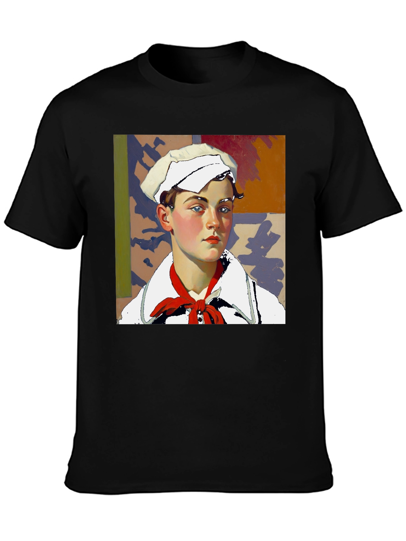 Black Sailor Portrait Tee - Unique Graphic Print view 3
